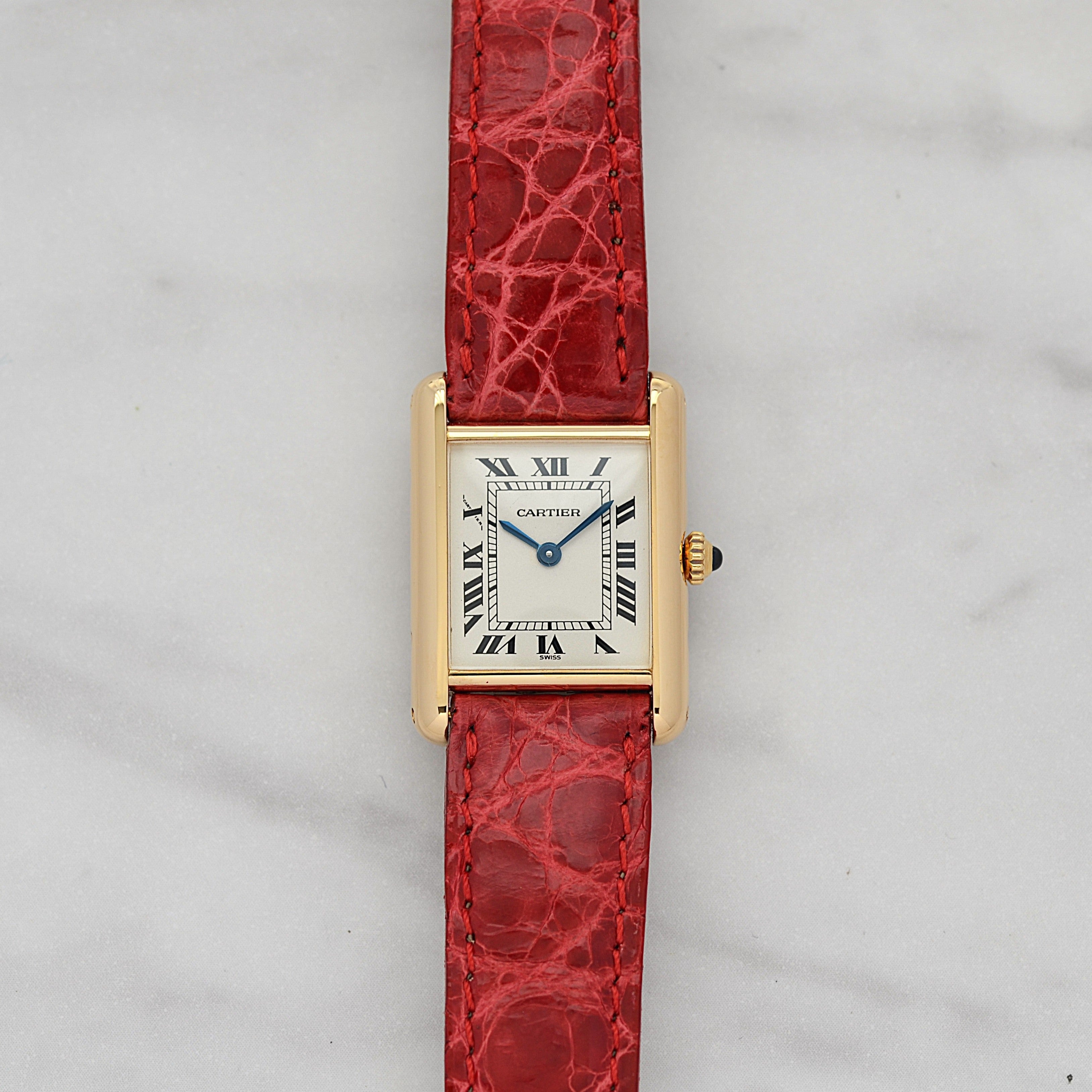 【Cartier】カルティエ タンクルイカルティエ SM 18KYG 付属品完備 カルティエコンプリートサービス済み