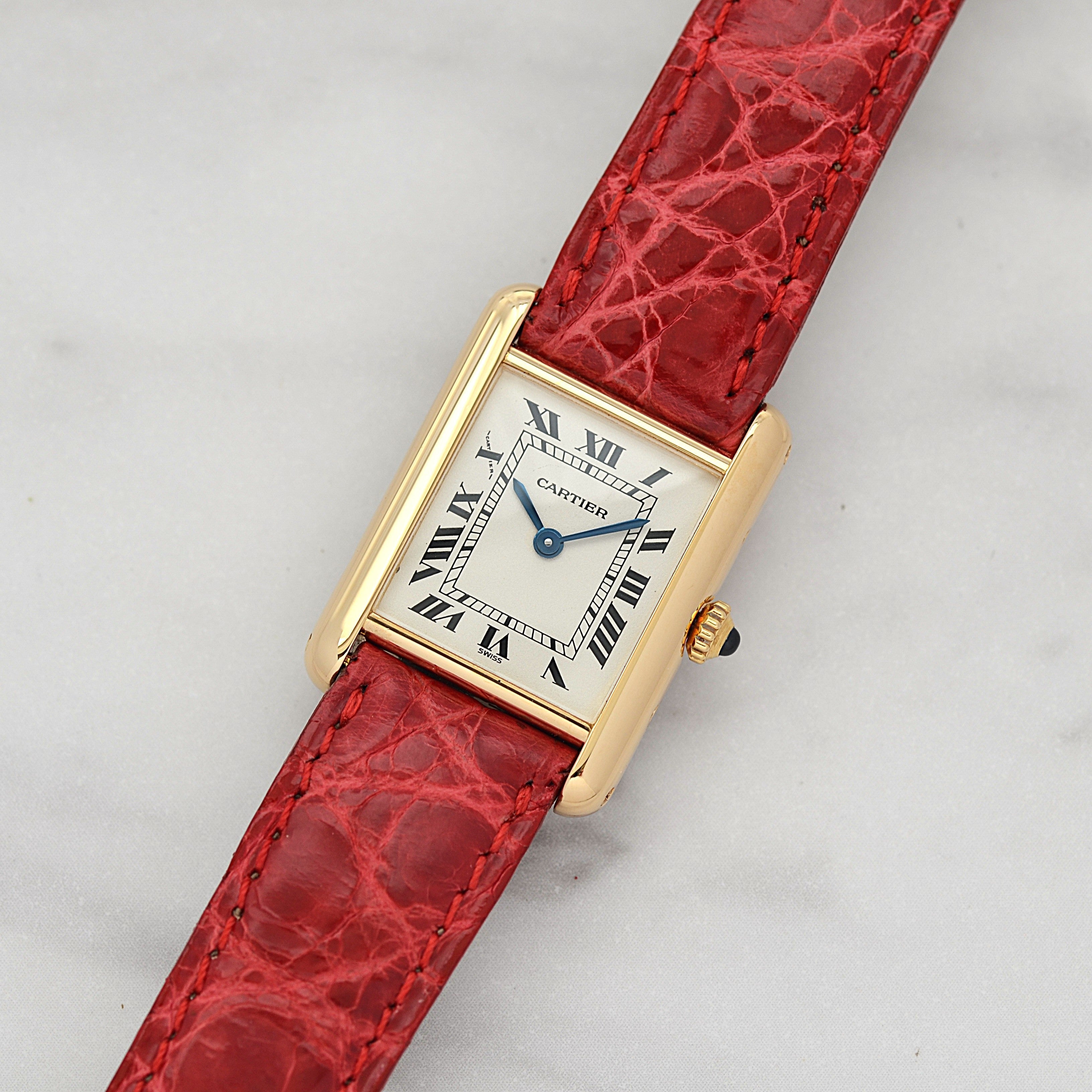 【Cartier】カルティエ タンクルイカルティエ SM 18KYG 付属品完備 カルティエコンプリートサービス済み