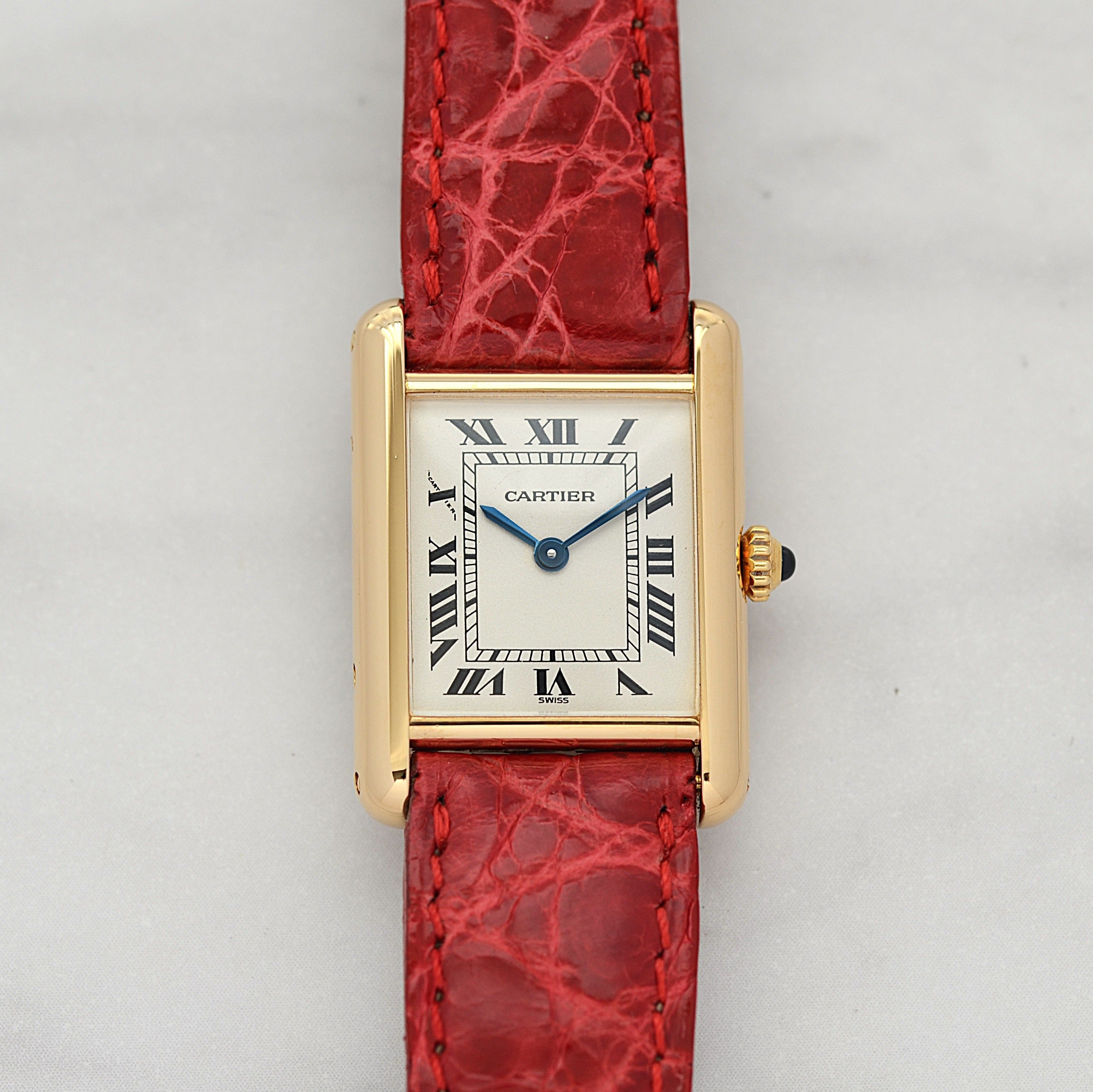 【Cartier】カルティエ タンクルイカルティエ SM 18KYG 付属品完備 カルティエコンプリートサービス済み