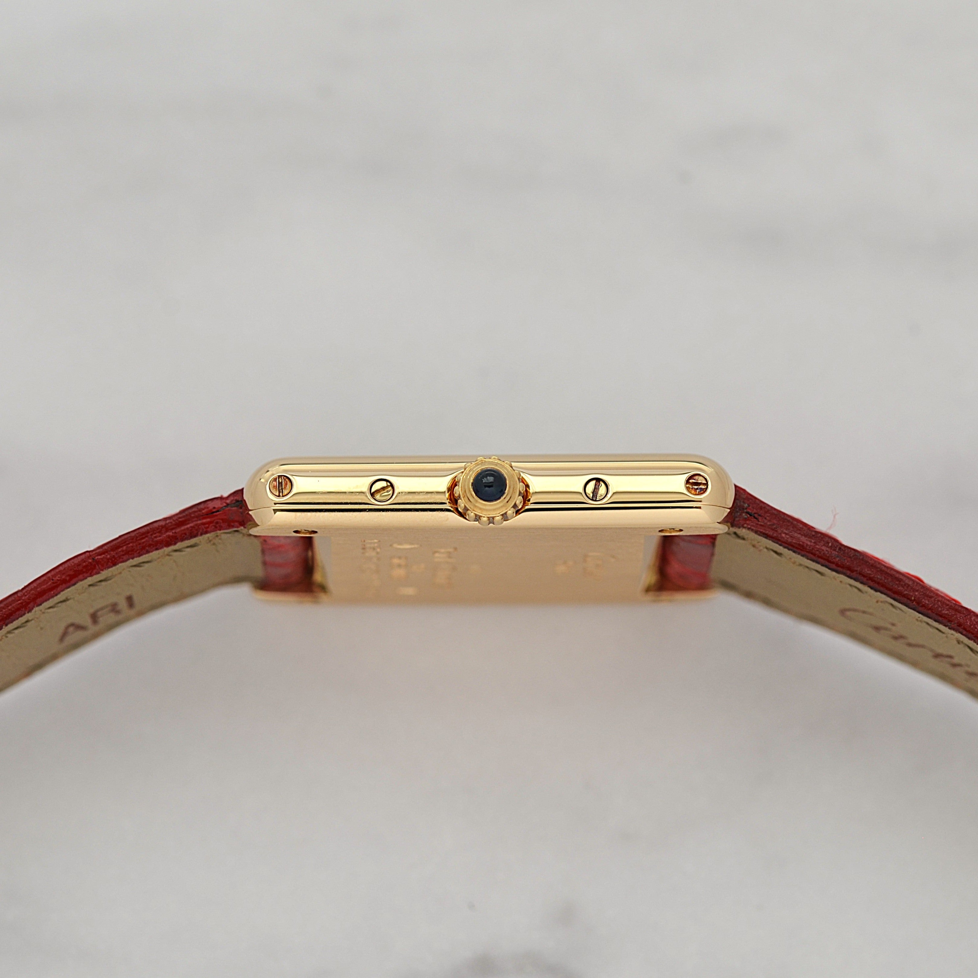 【Cartier】カルティエ タンクルイカルティエ SM 18KYG 付属品完備 カルティエコンプリートサービス済み