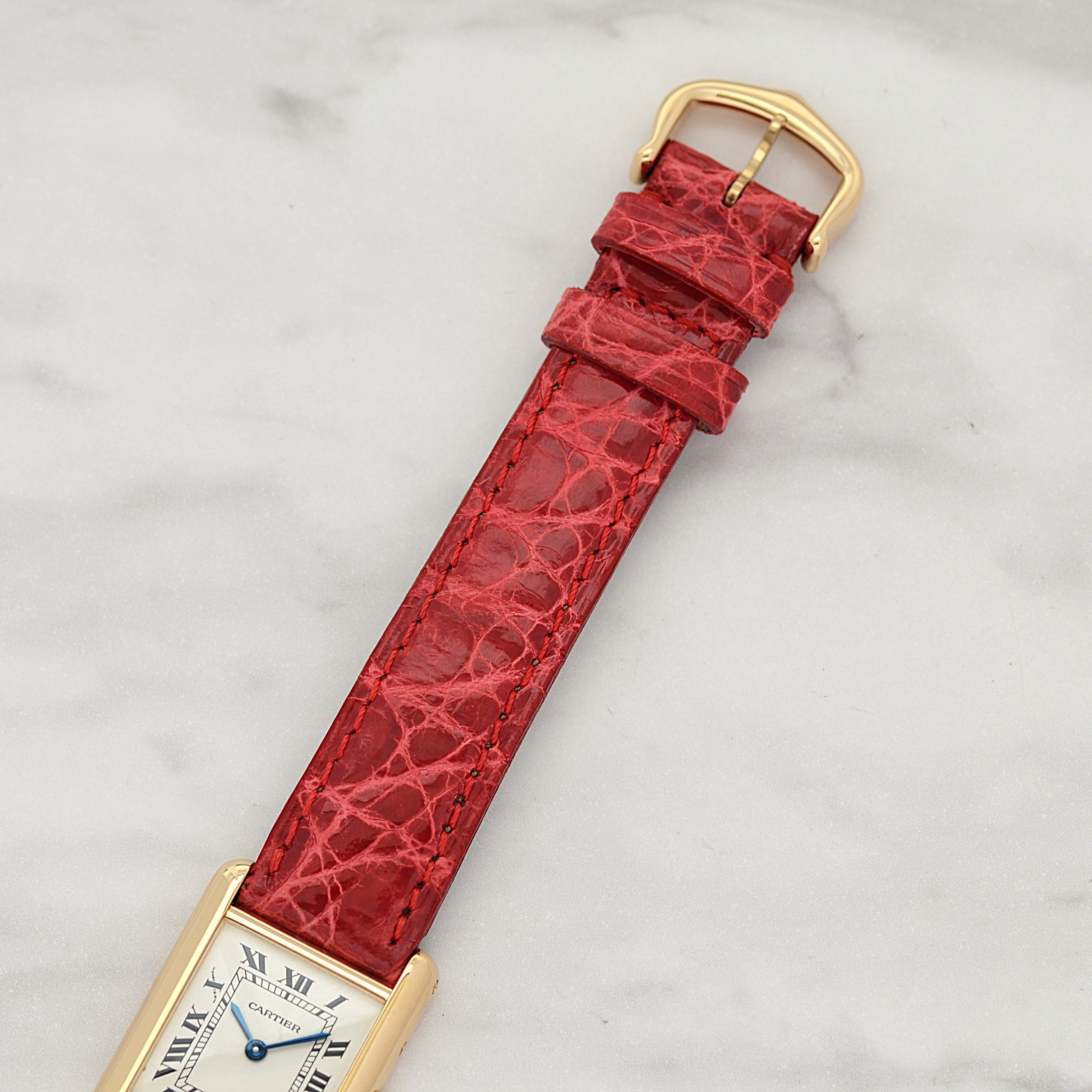 【Cartier】カルティエ タンクルイカルティエ SM 18KYG 付属品完備 カルティエコンプリートサービス済み