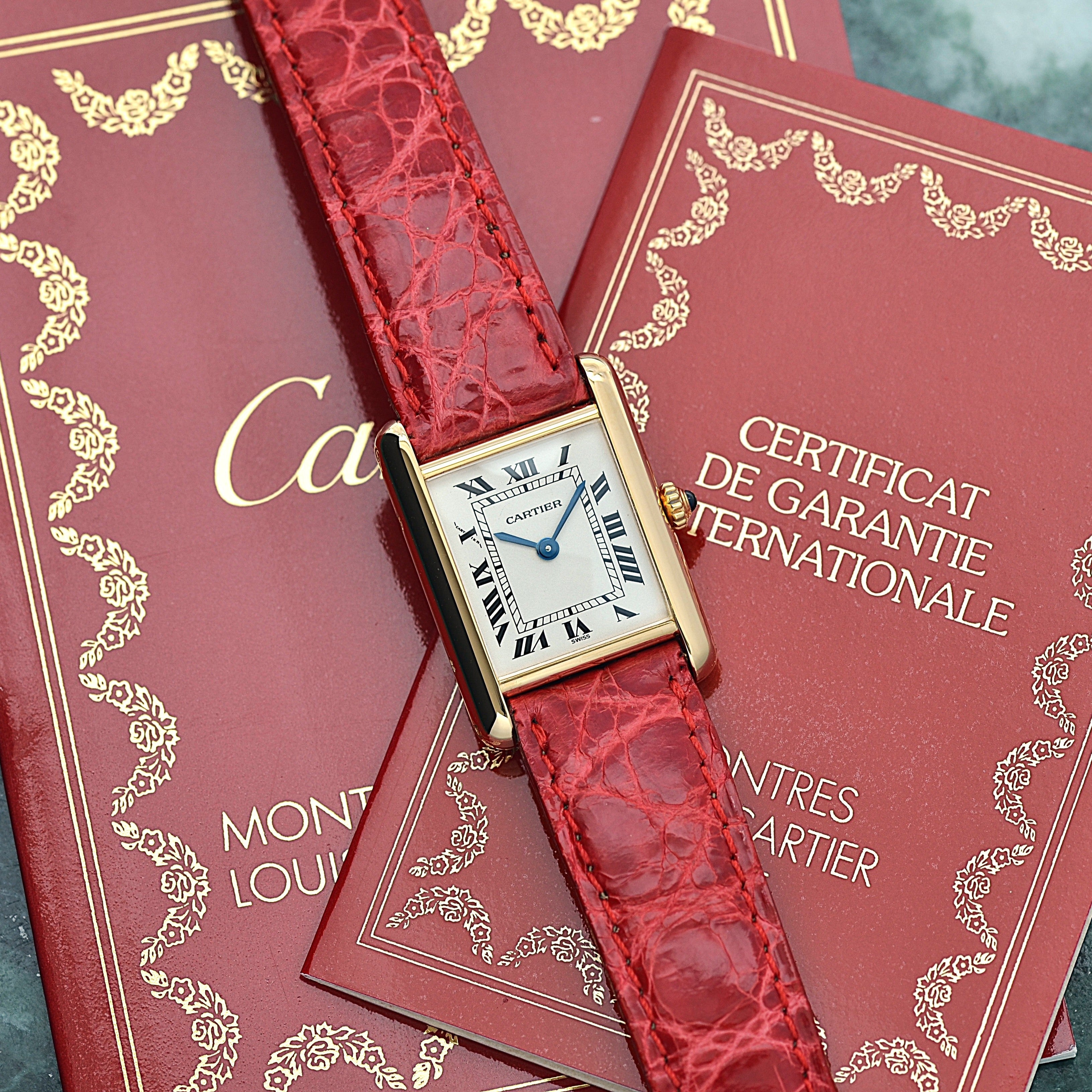 【Cartier】カルティエ タンクルイカルティエ SM 18KYG 付属品完備 カルティエコンプリートサービス済み