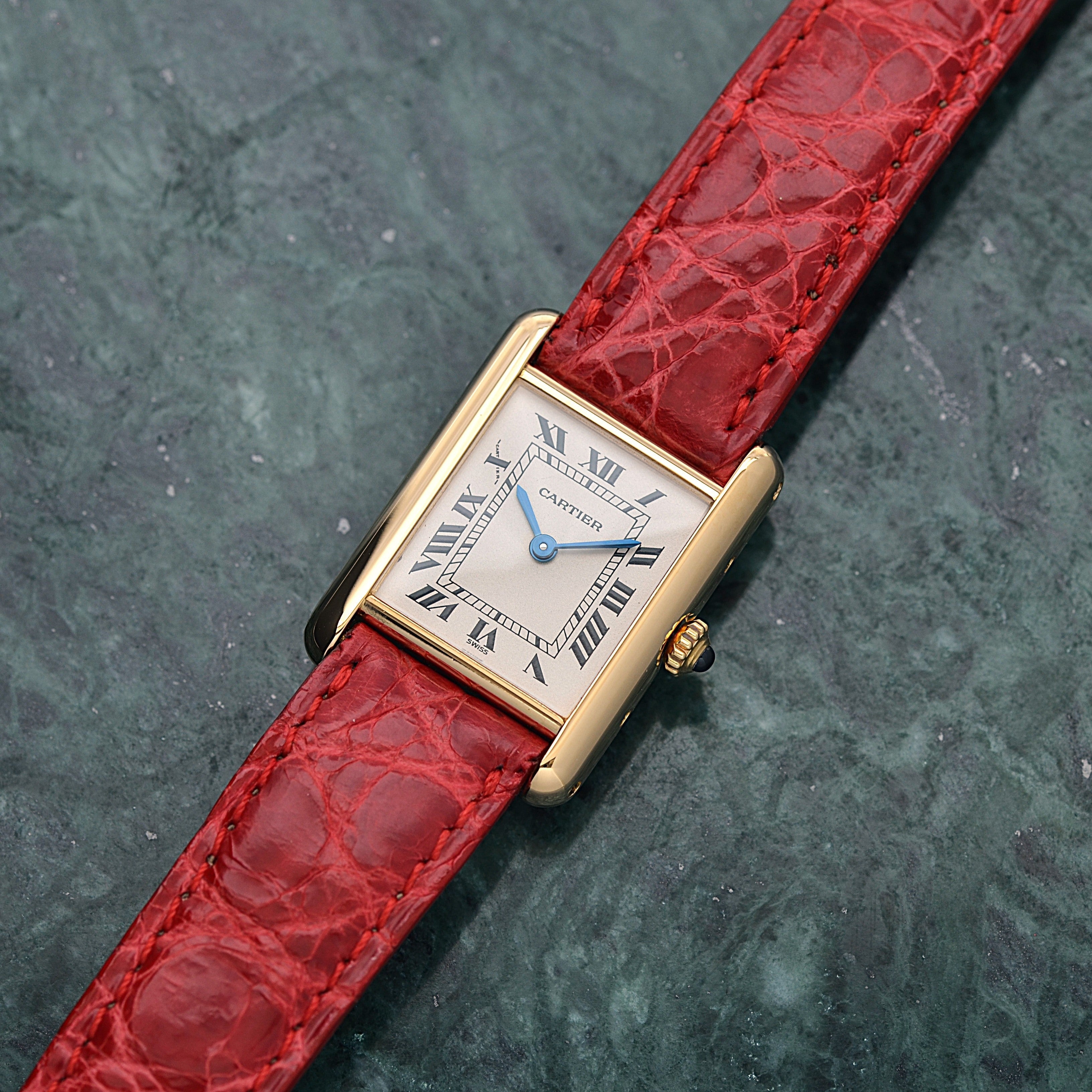 【Cartier】カルティエ タンクルイカルティエ SM 18KYG 付属品完備 カルティエコンプリートサービス済み
