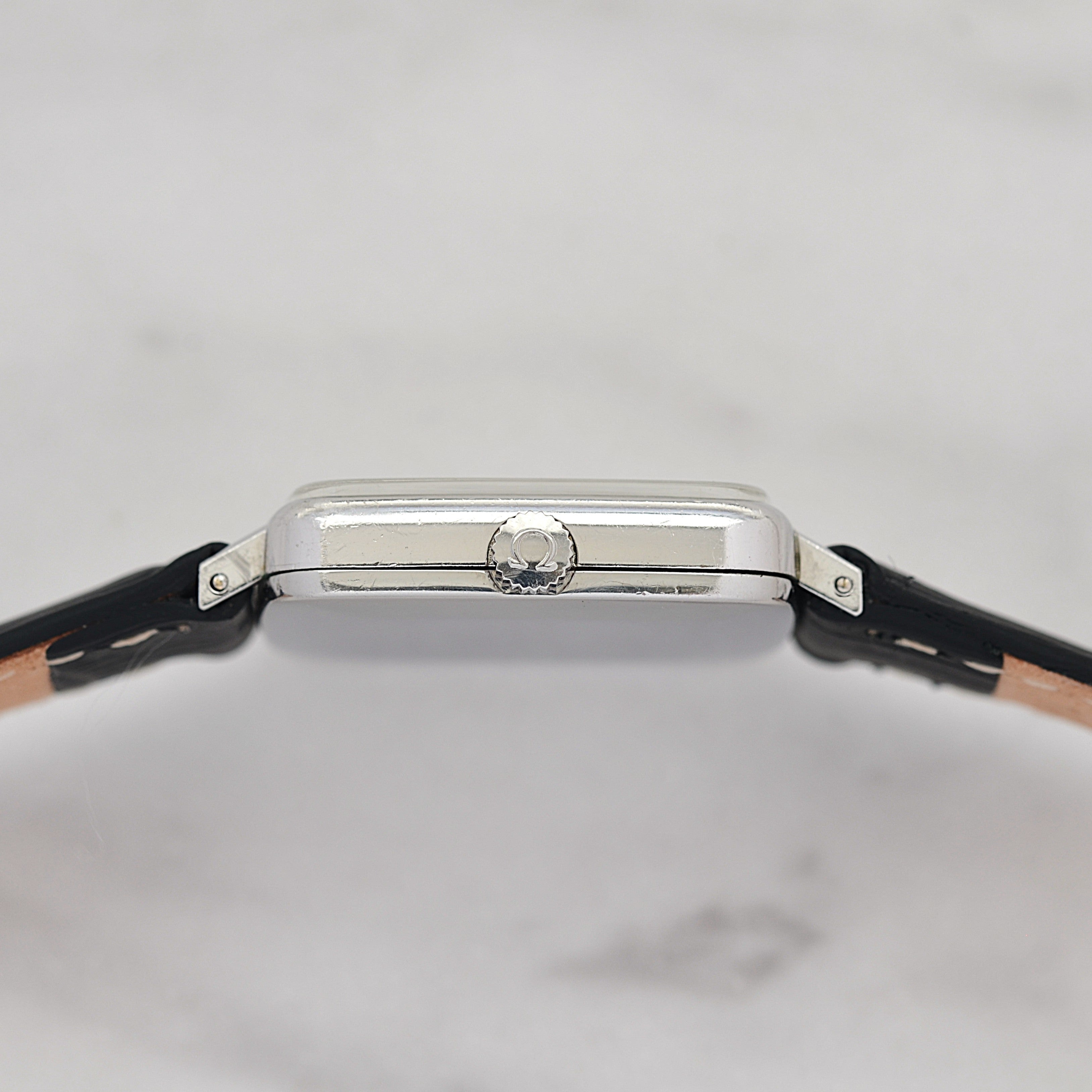 [OMEGA] Omega Geneve WGP Square Silver Boys' Size with Genuine Buckle