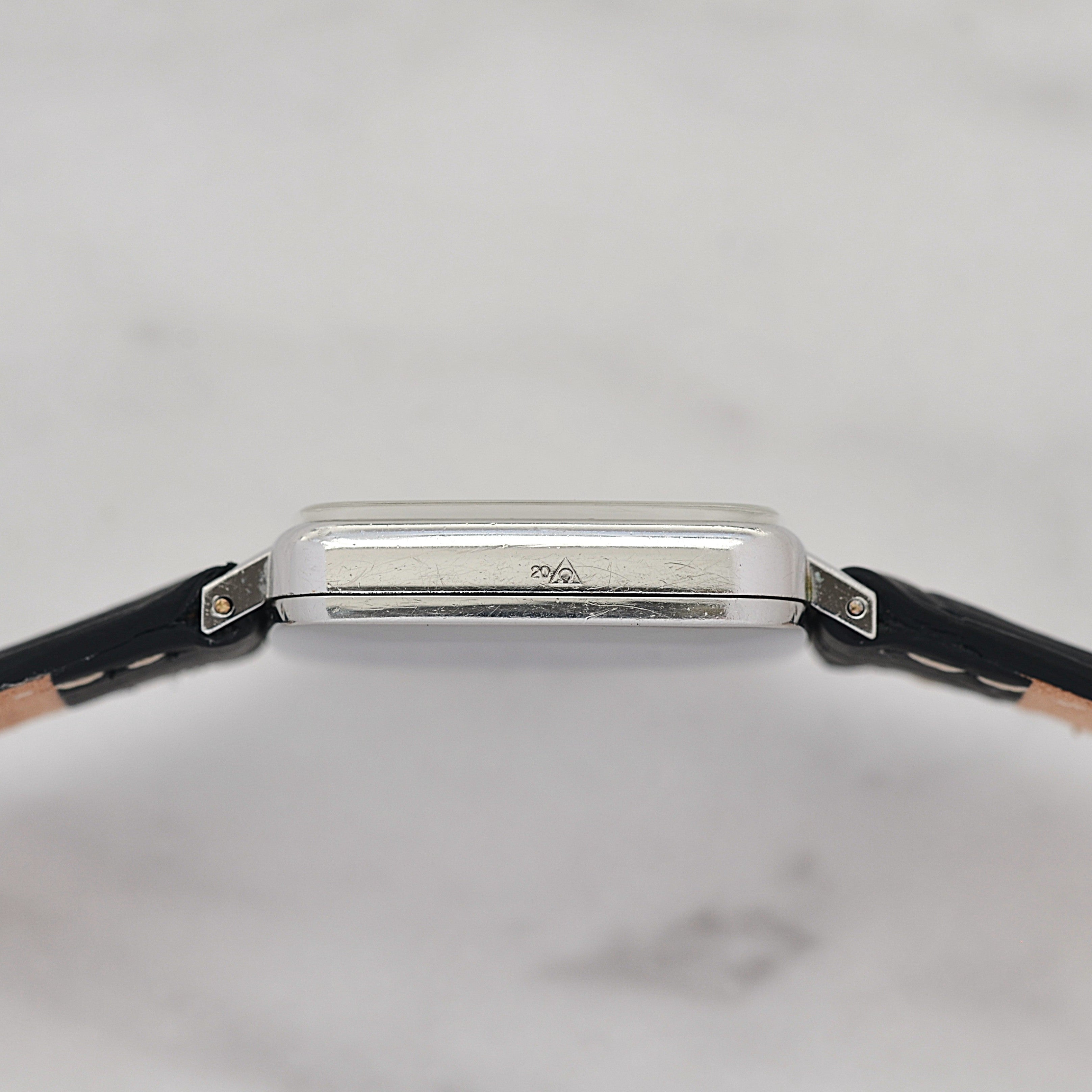 [OMEGA] Omega Geneve WGP Square Silver Boys' Size with Genuine Buckle
