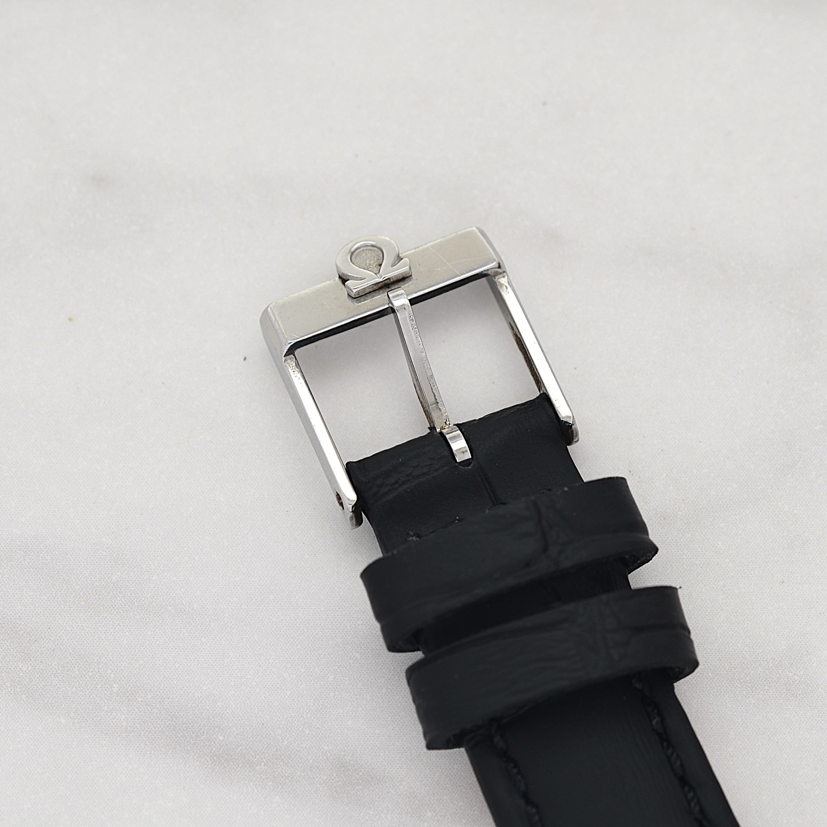 [OMEGA] Omega Geneve WGP Square Silver Boys' Size with Genuine Buckle