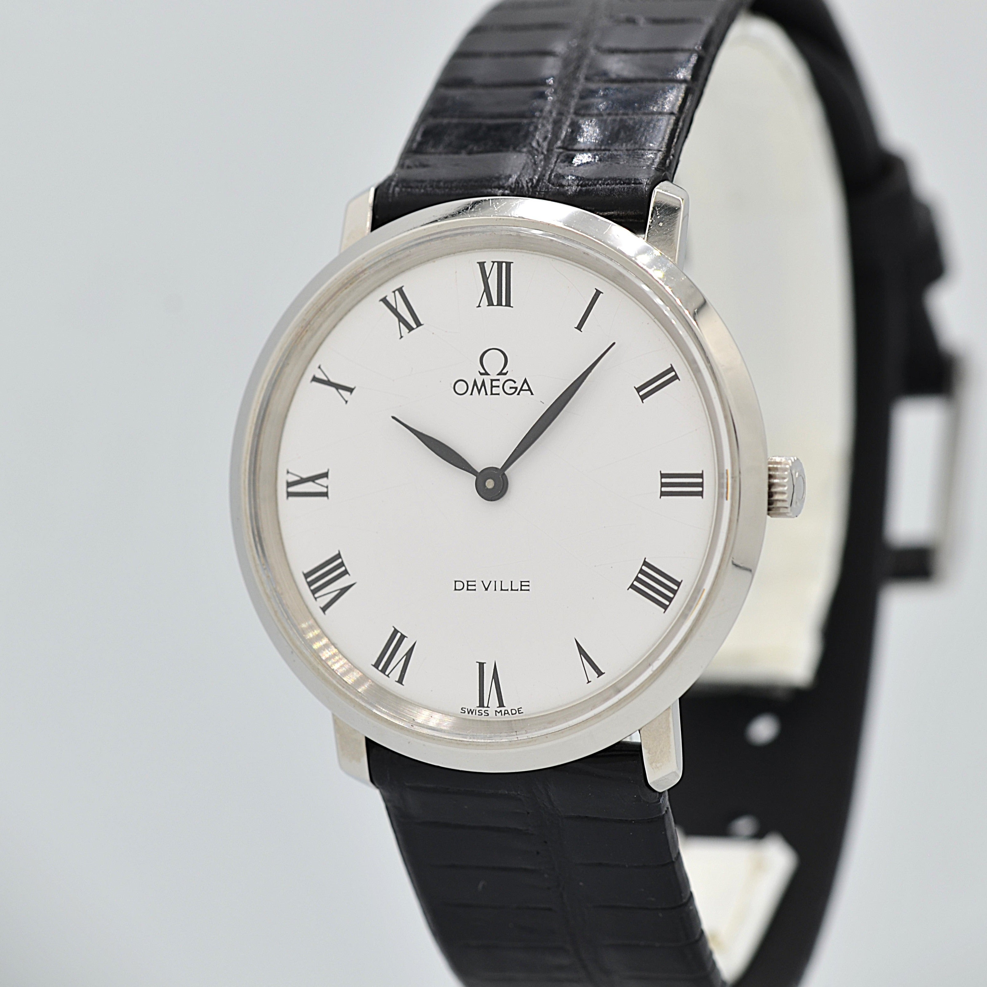 【OMEGA】オメガ デヴィル SS ラウンド White Roman 純正尾錠付き