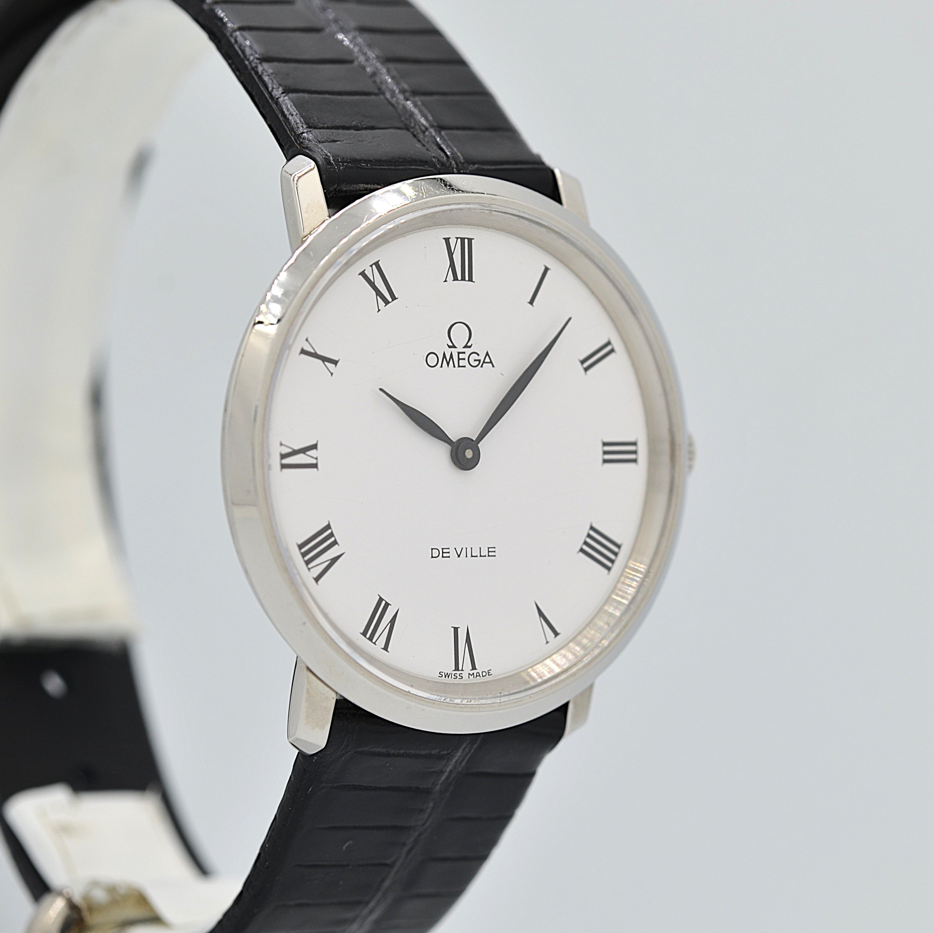 【OMEGA】オメガ デヴィル SS ラウンド White Roman 純正尾錠付き