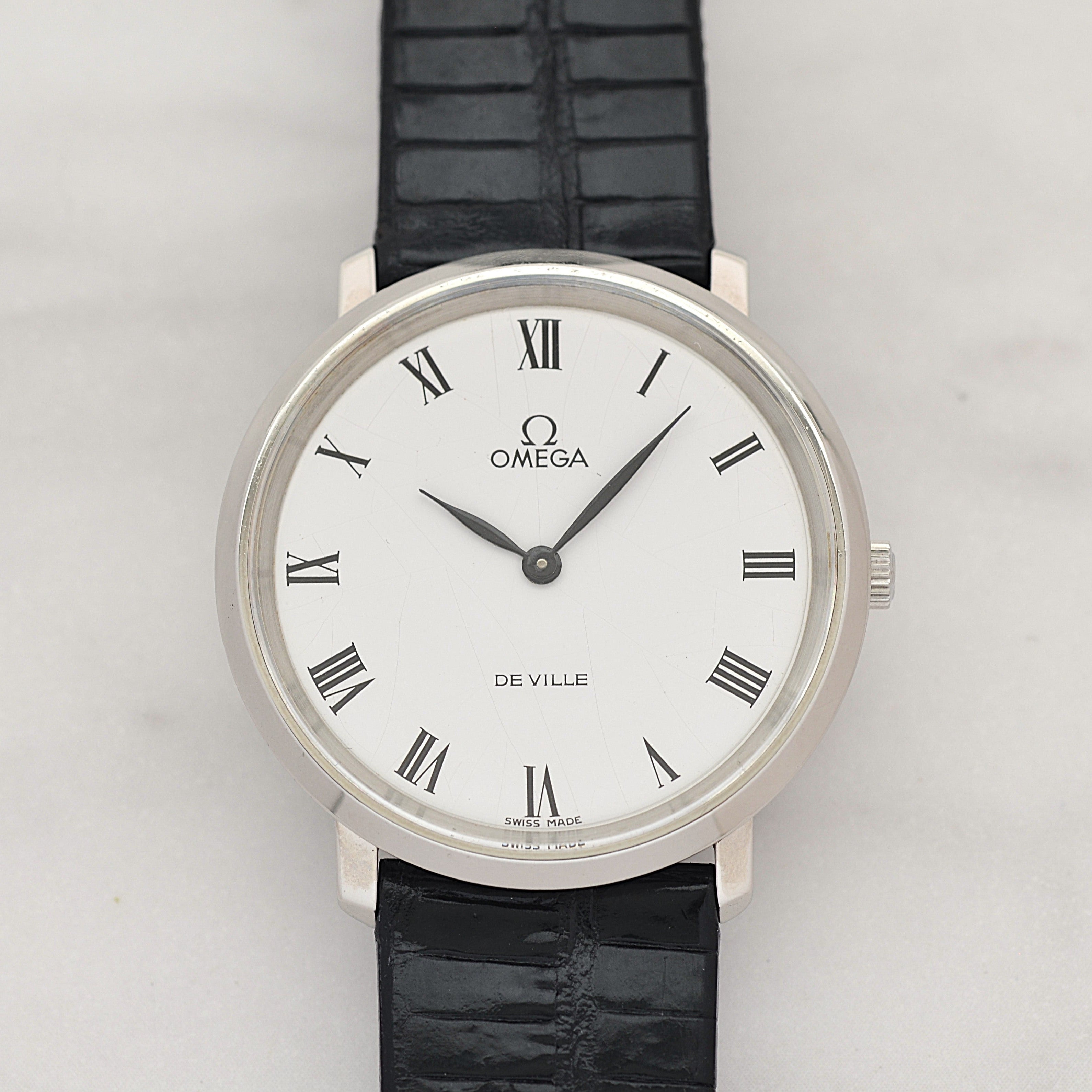 【OMEGA】オメガ デヴィル SS ラウンド White Roman 純正尾錠付き
