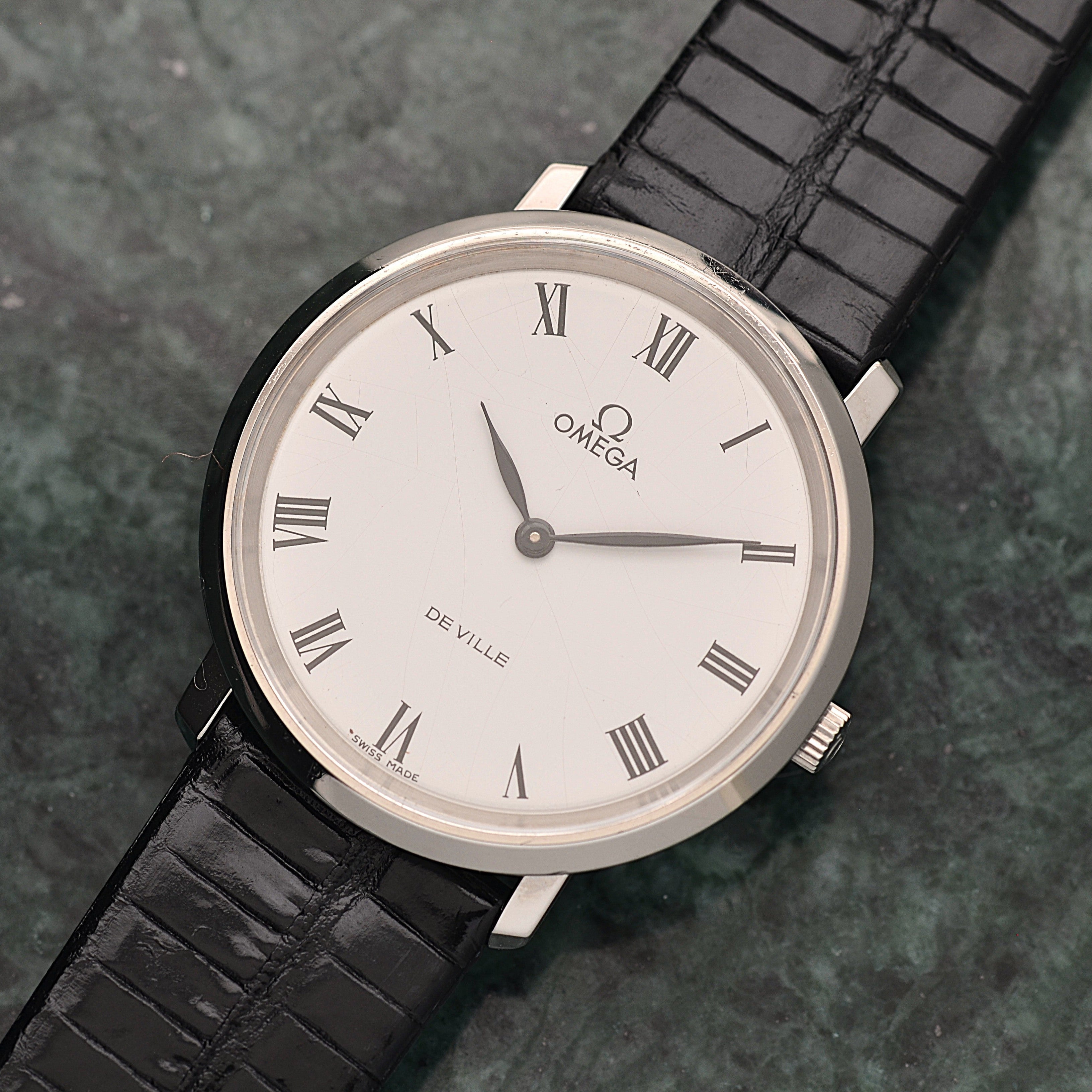 【OMEGA】オメガ デヴィル SS ラウンド White Roman 純正尾錠付き
