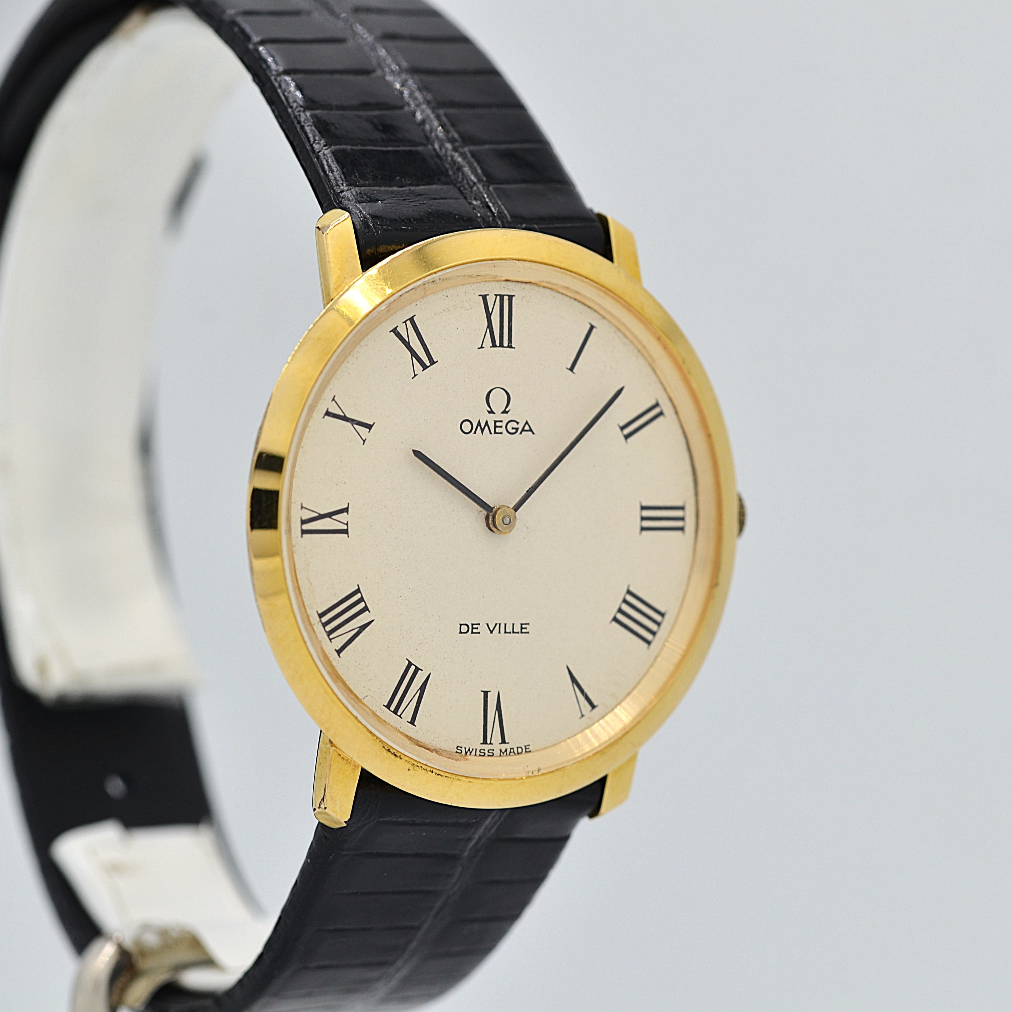 【OMEGA】オメガ デヴィル GP ラウンド Ivory Roman 純正尾錠付き