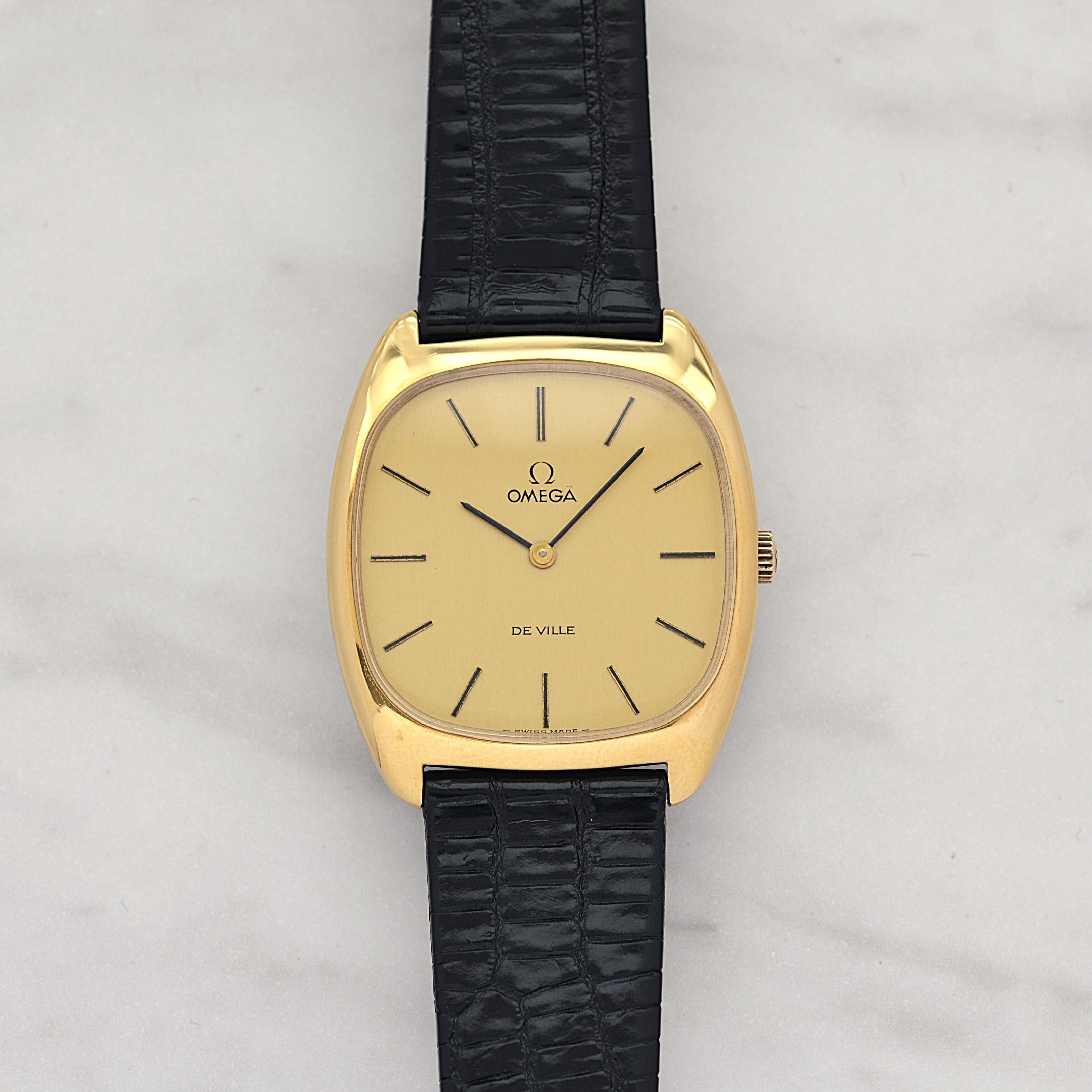 【OMEGA】オメガ デヴィル GP テレビスクリーンケース Gold 純正尾錠付き デッドストック