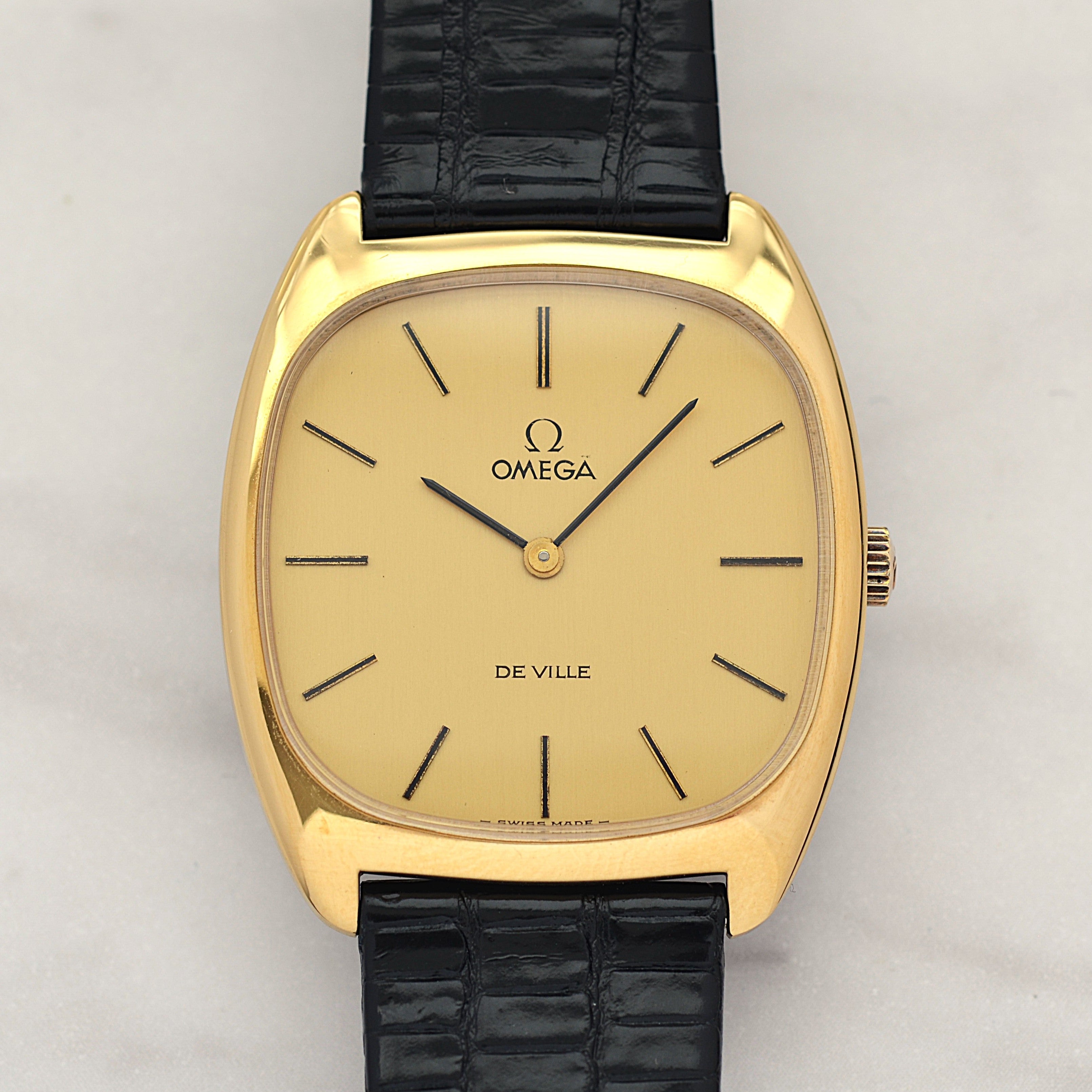 【OMEGA】オメガ デヴィル GP テレビスクリーンケース Gold 純正尾錠付き デッドストック