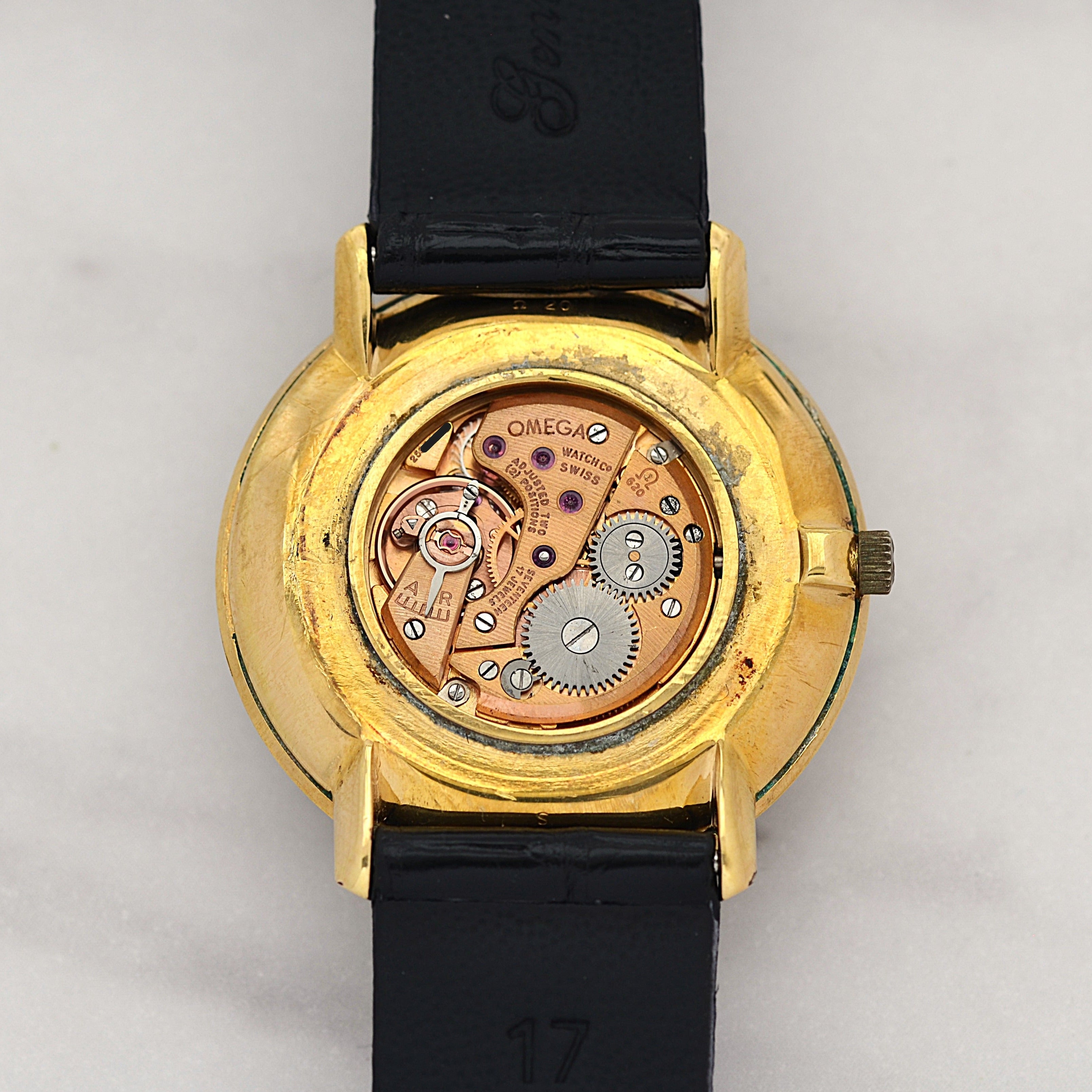 【OMEGA】オメガ デヴィル GP ラウンド Ivory Roman 純正尾錠付き