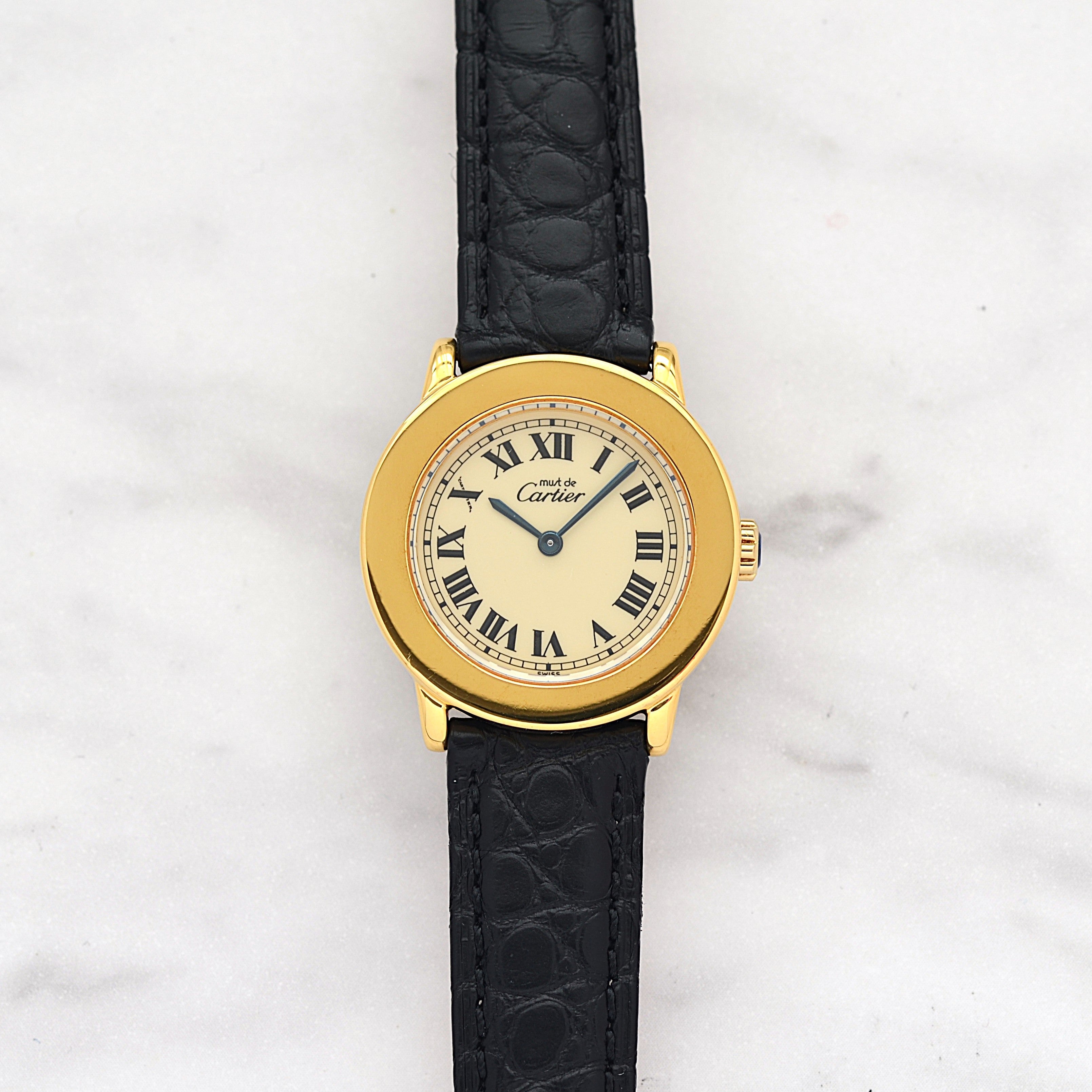 【Cartier】カルティエ マストロンドSM アイボリーローマ 純正尾錠付き