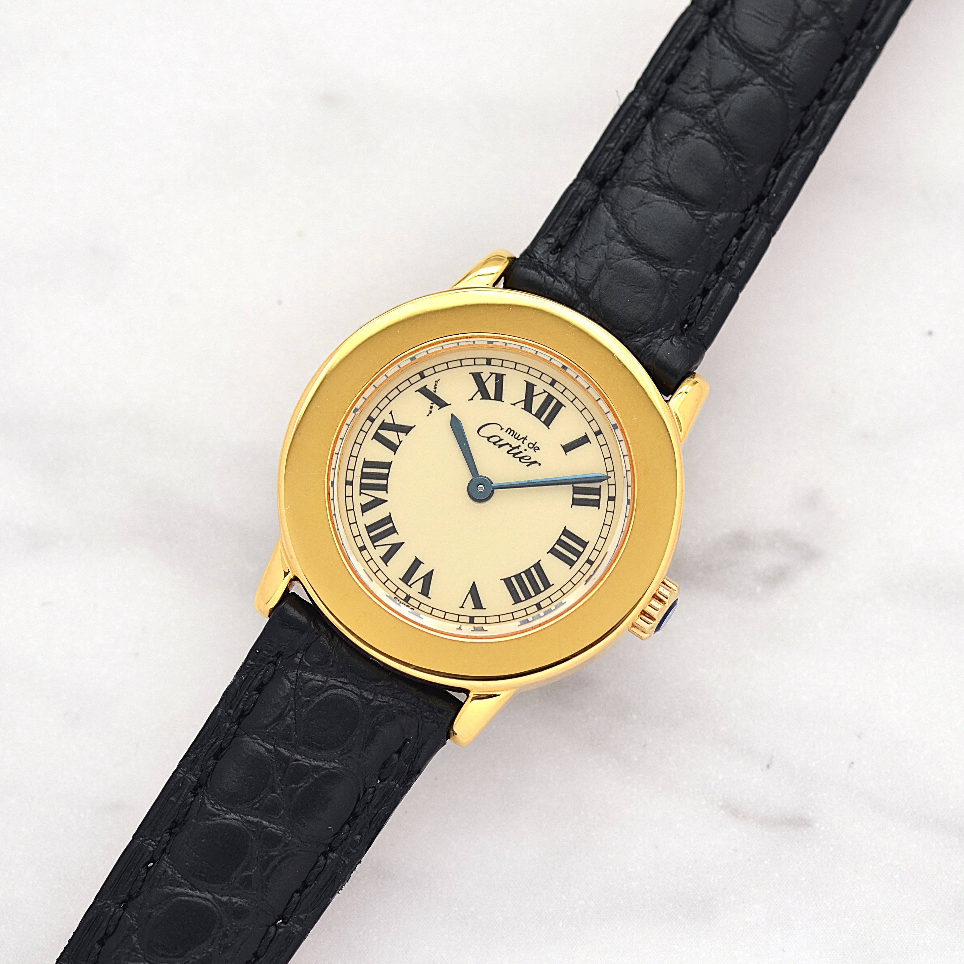 【Cartier】カルティエ マストロンドSM アイボリーローマ 純正尾錠付き