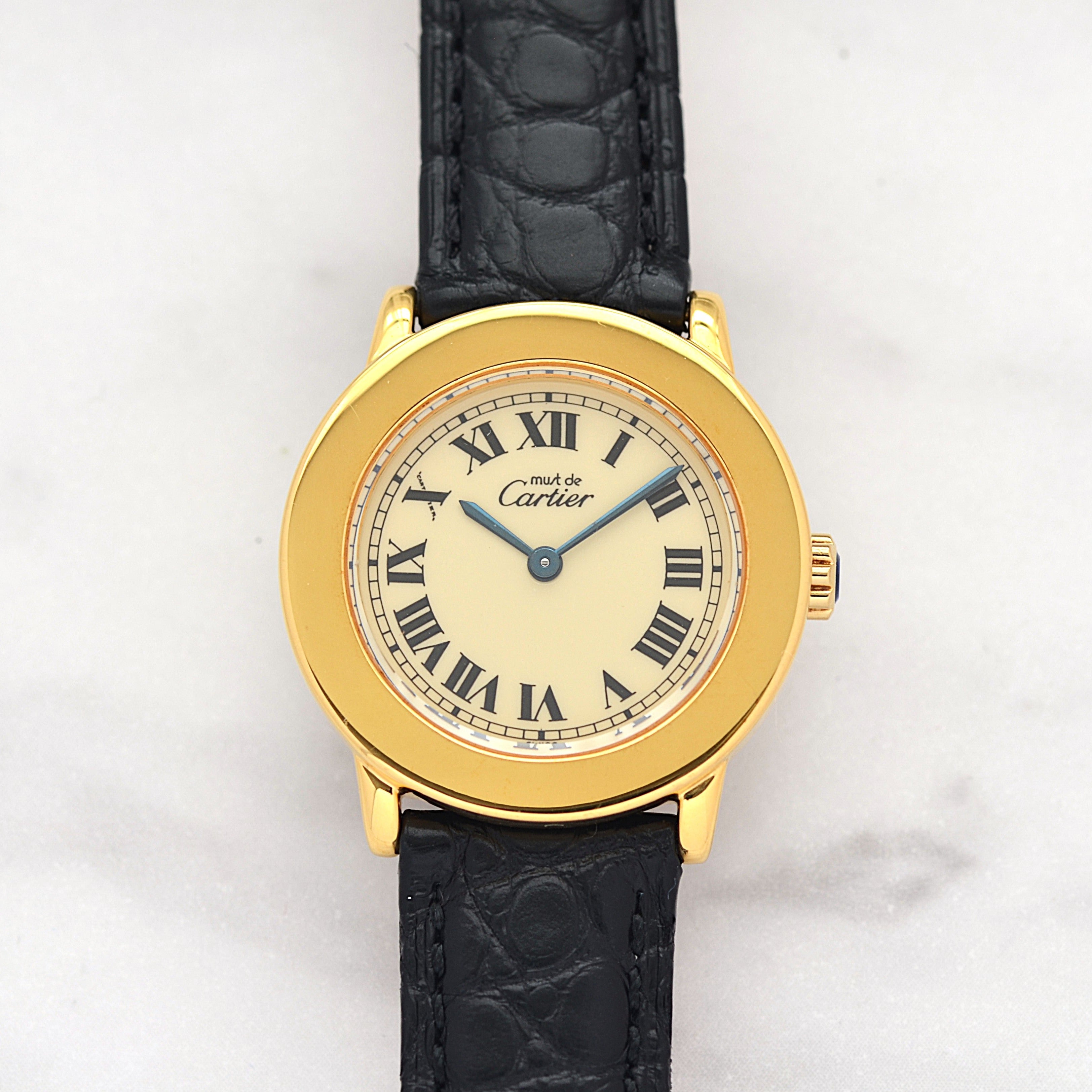【Cartier】カルティエ マストロンドSM アイボリーローマ 純正尾錠付き