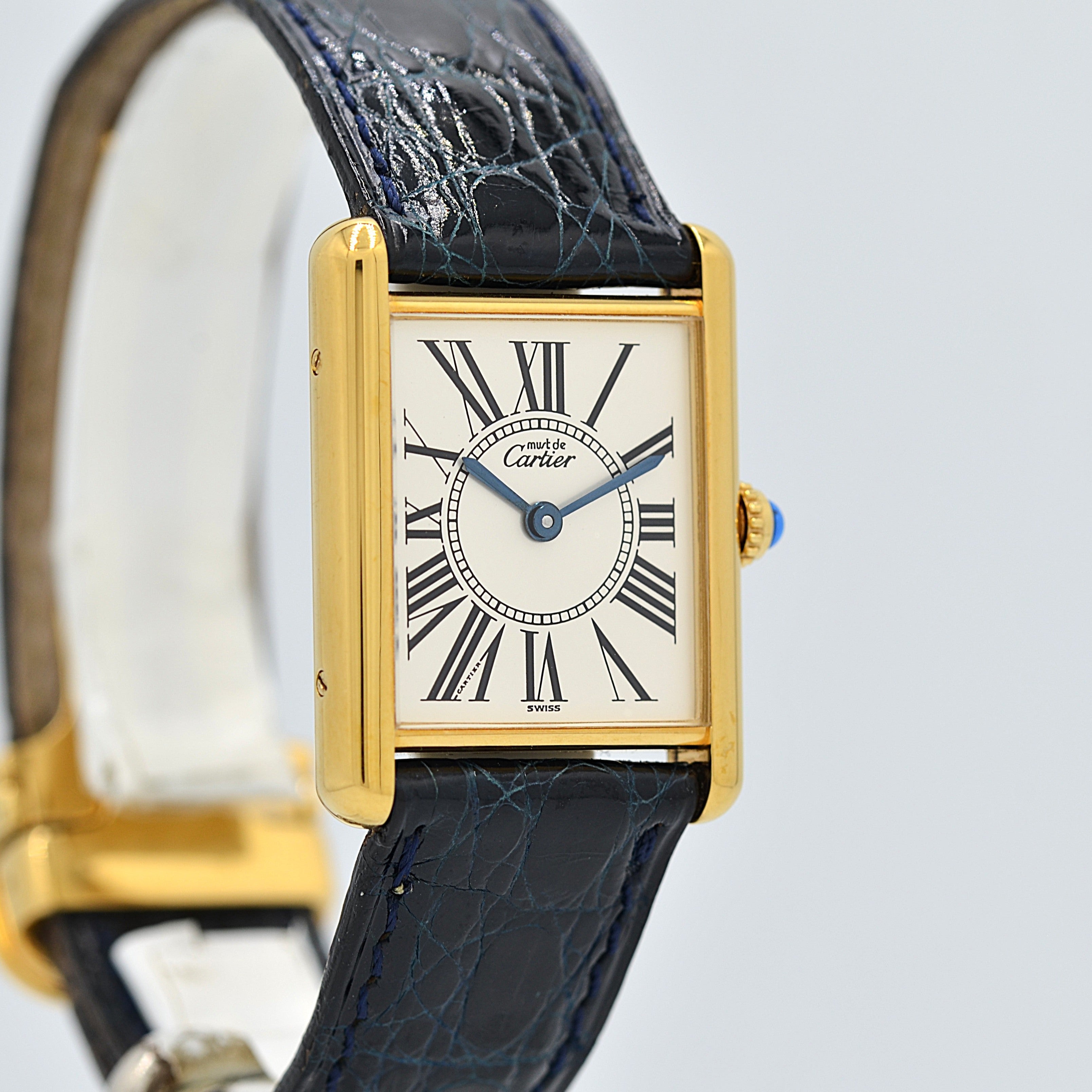 【Cartier】Cartier Must Tank LM Opalin with Original Deployment Buckle, New old stock