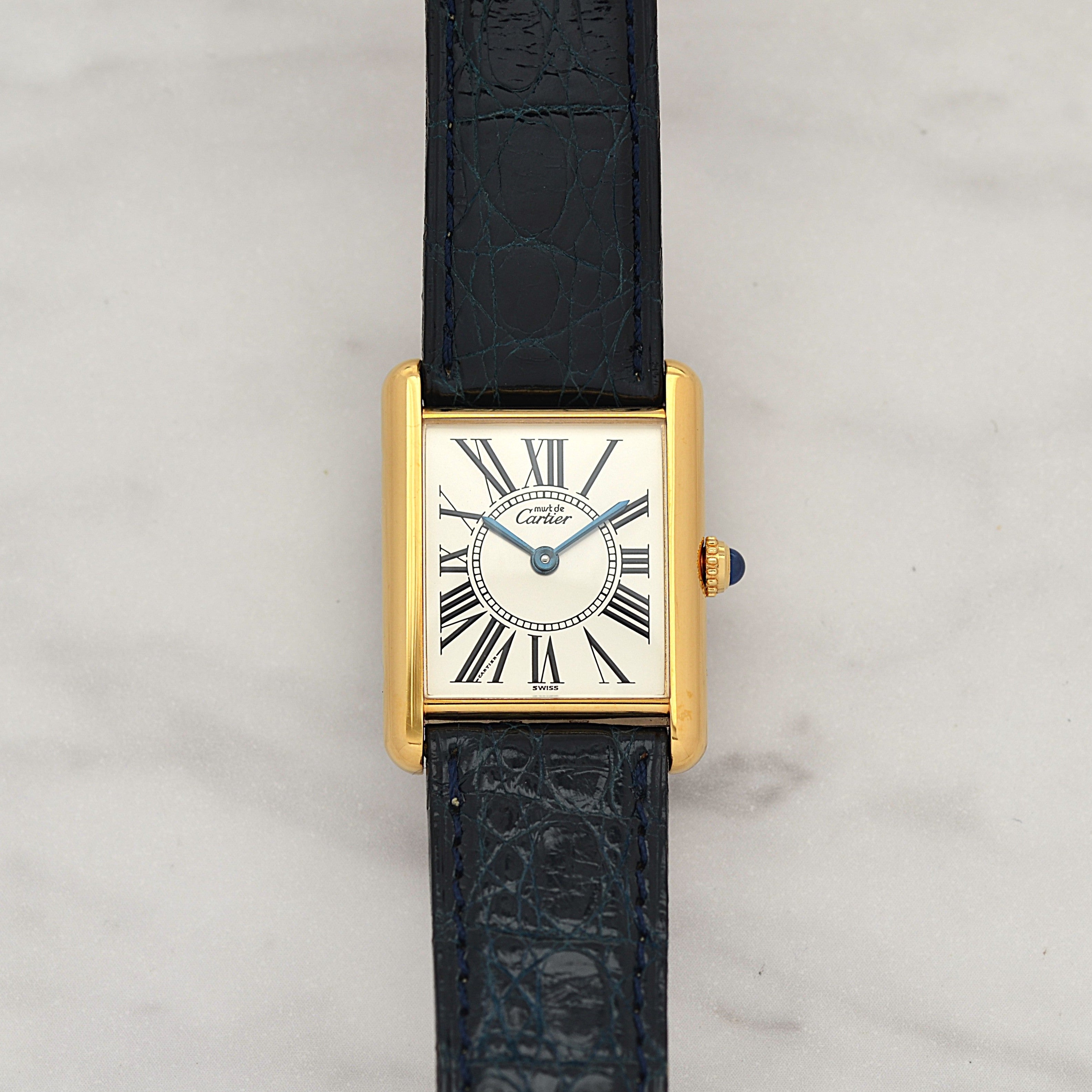 【Cartier】Cartier Must Tank LM Opalin with Original Deployment Buckle, New old stock