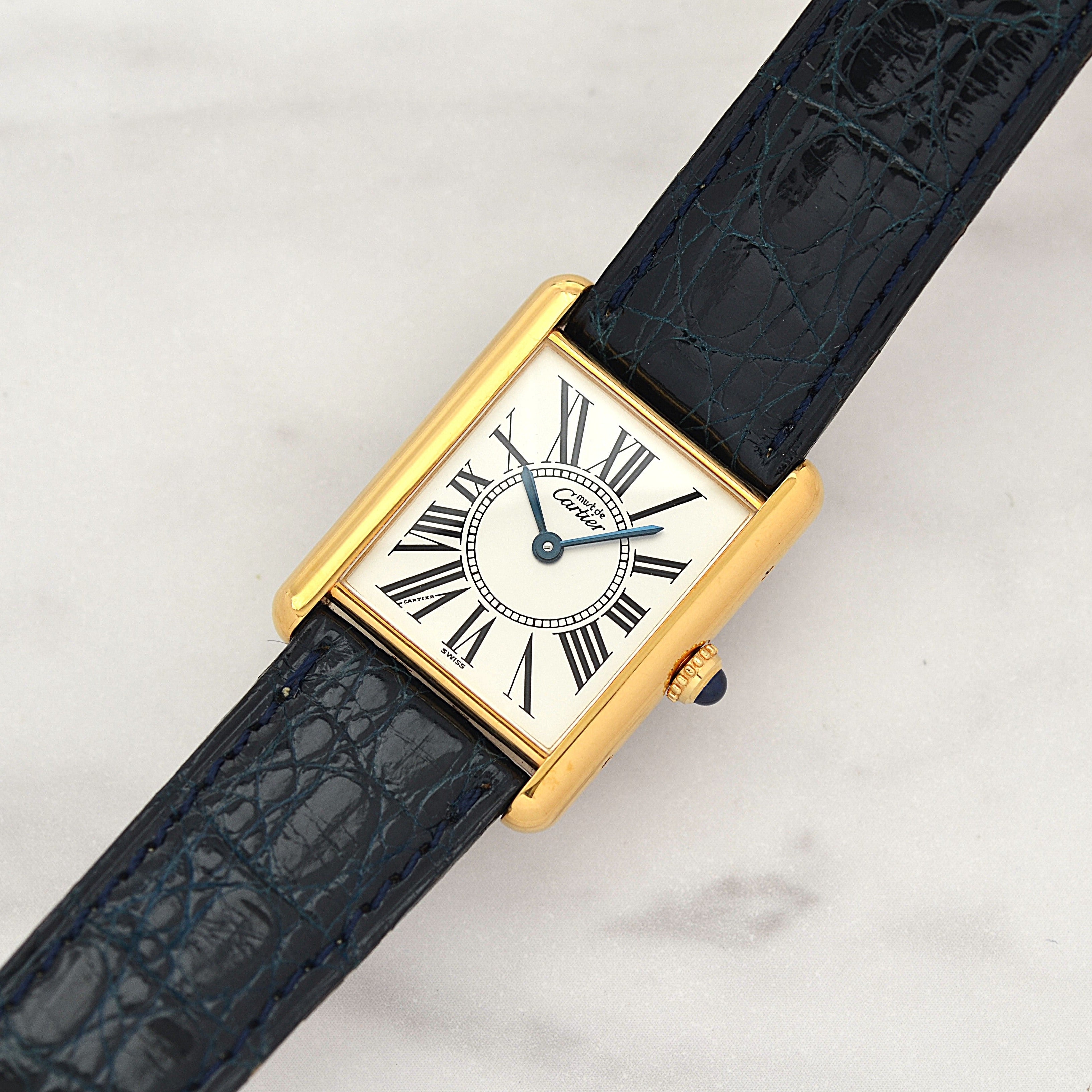 【Cartier】Cartier Must Tank LM Opalin with Original Deployment Buckle, New old stock