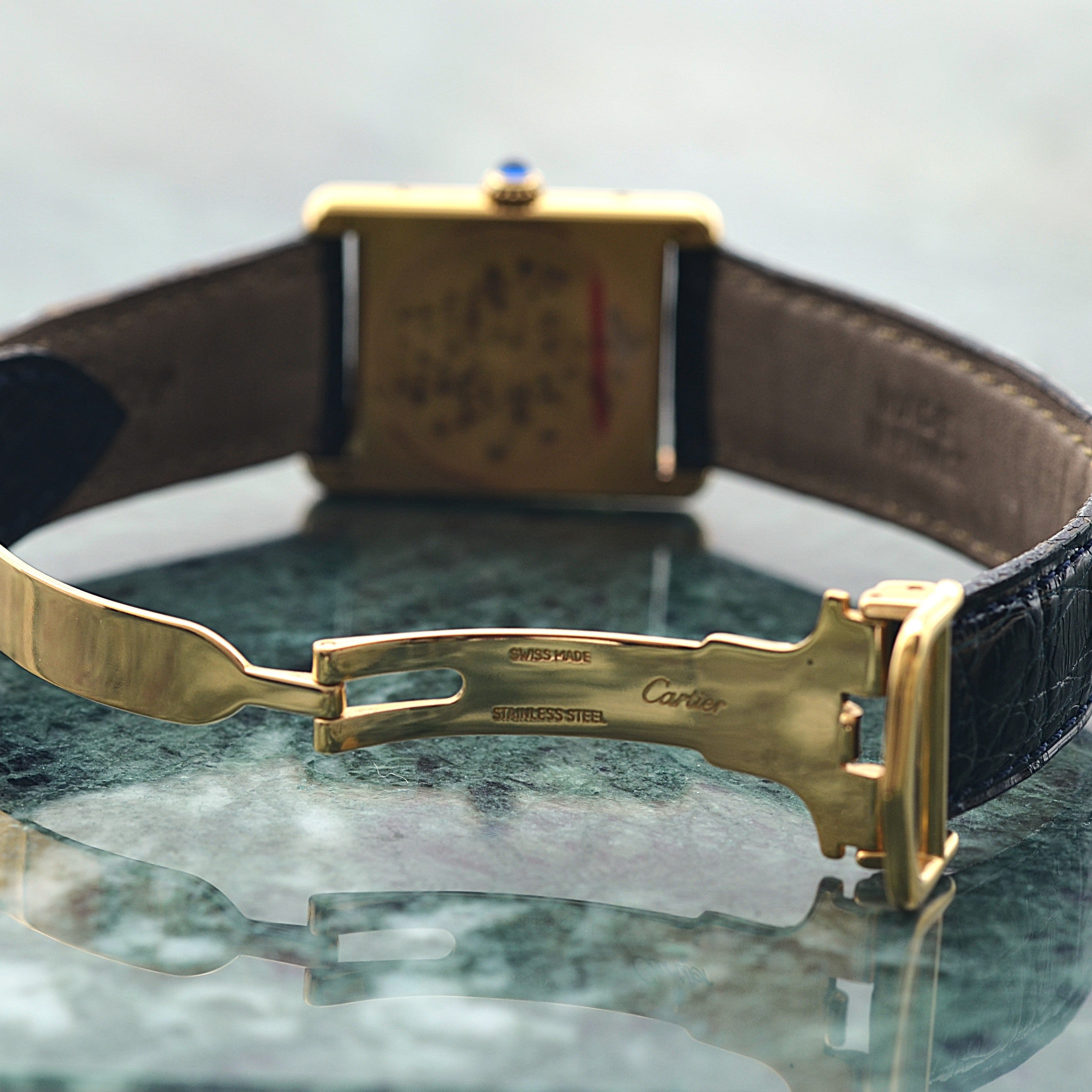 【Cartier】Cartier Must Tank LM Opalin with Original Deployment Buckle, New old stock