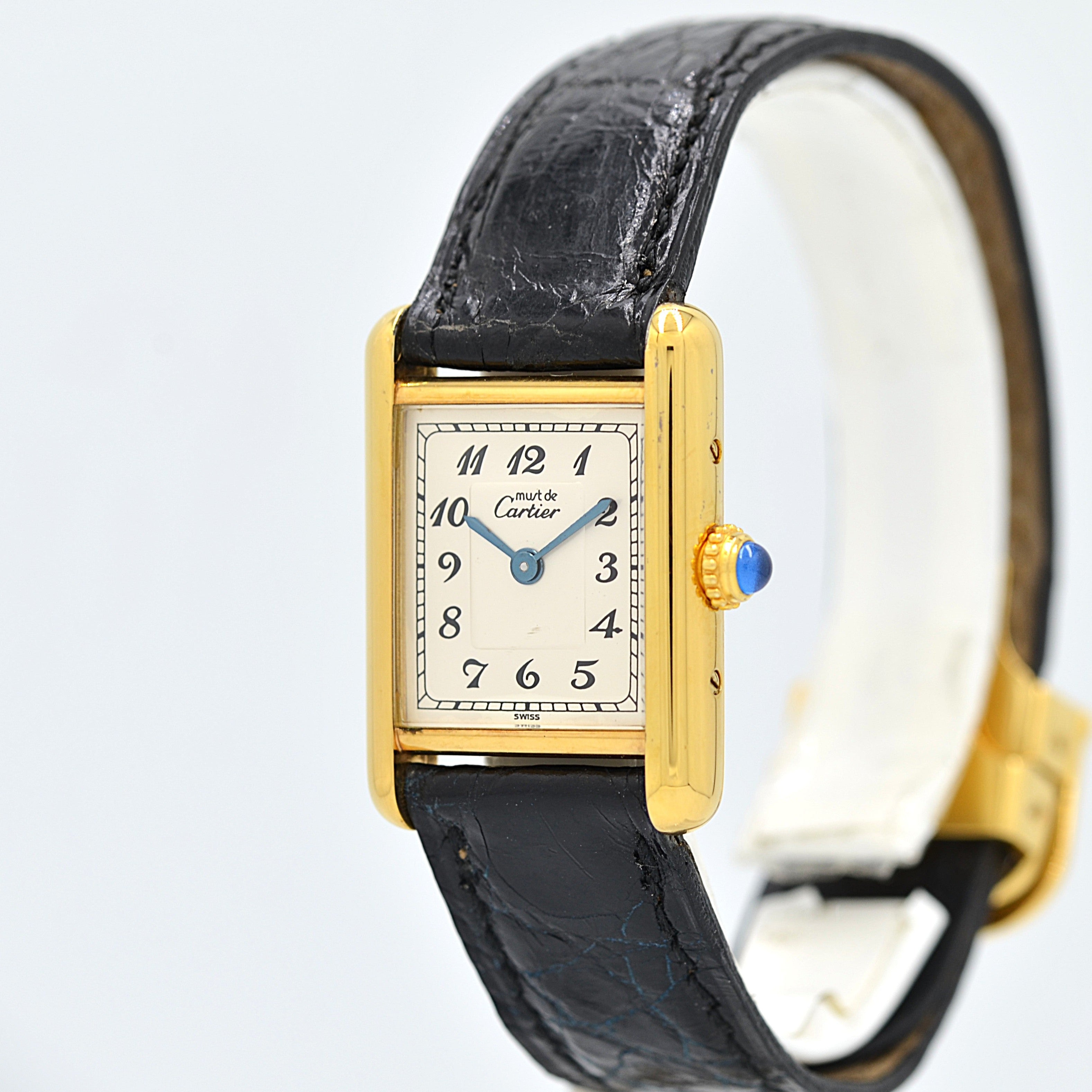 【Cartier】カルティエ マストタンク SM アラビア 純正Dバックル付き デッドストック