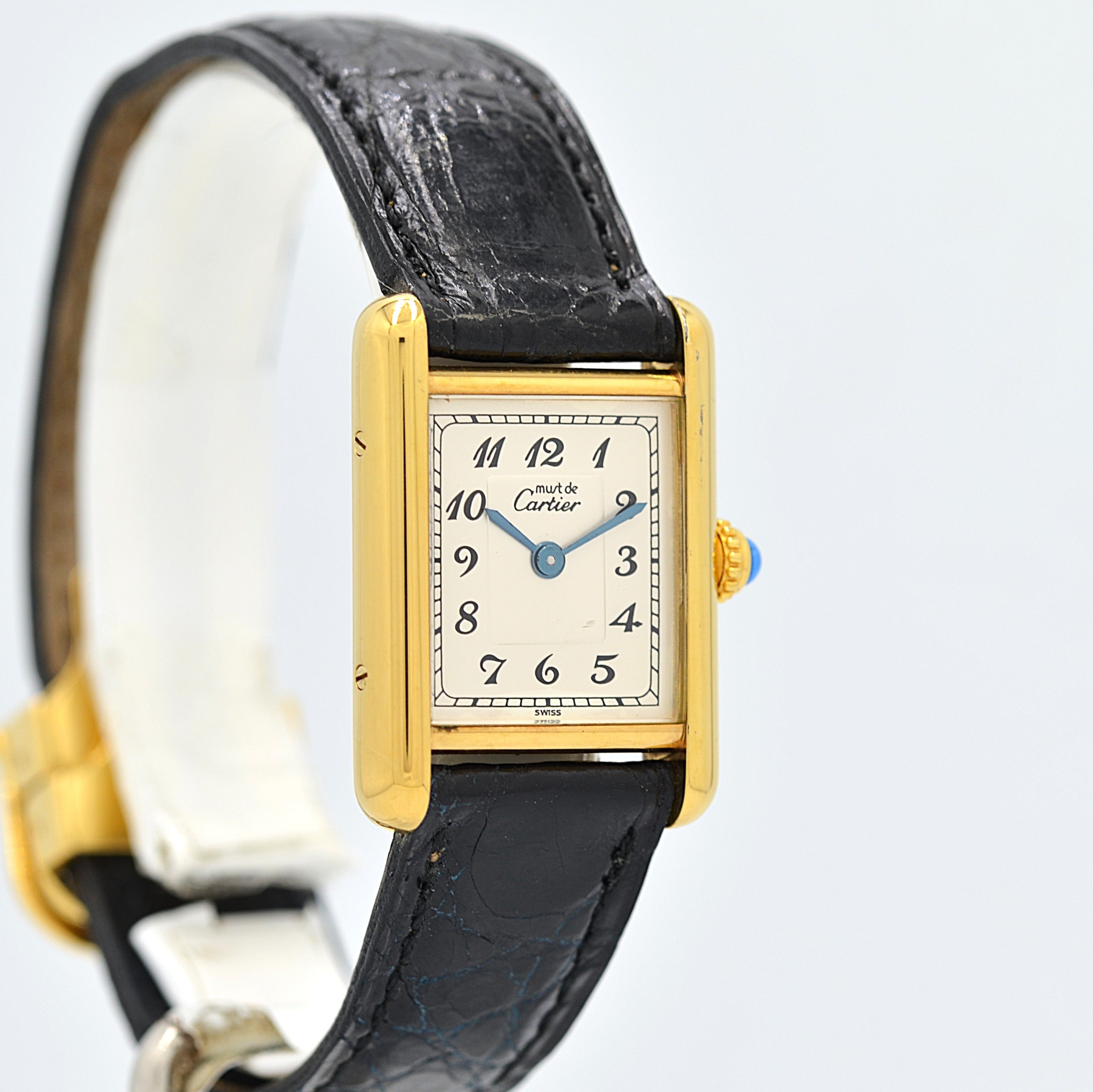 【Cartier】カルティエ マストタンク SM アラビア 純正Dバックル付き デッドストック