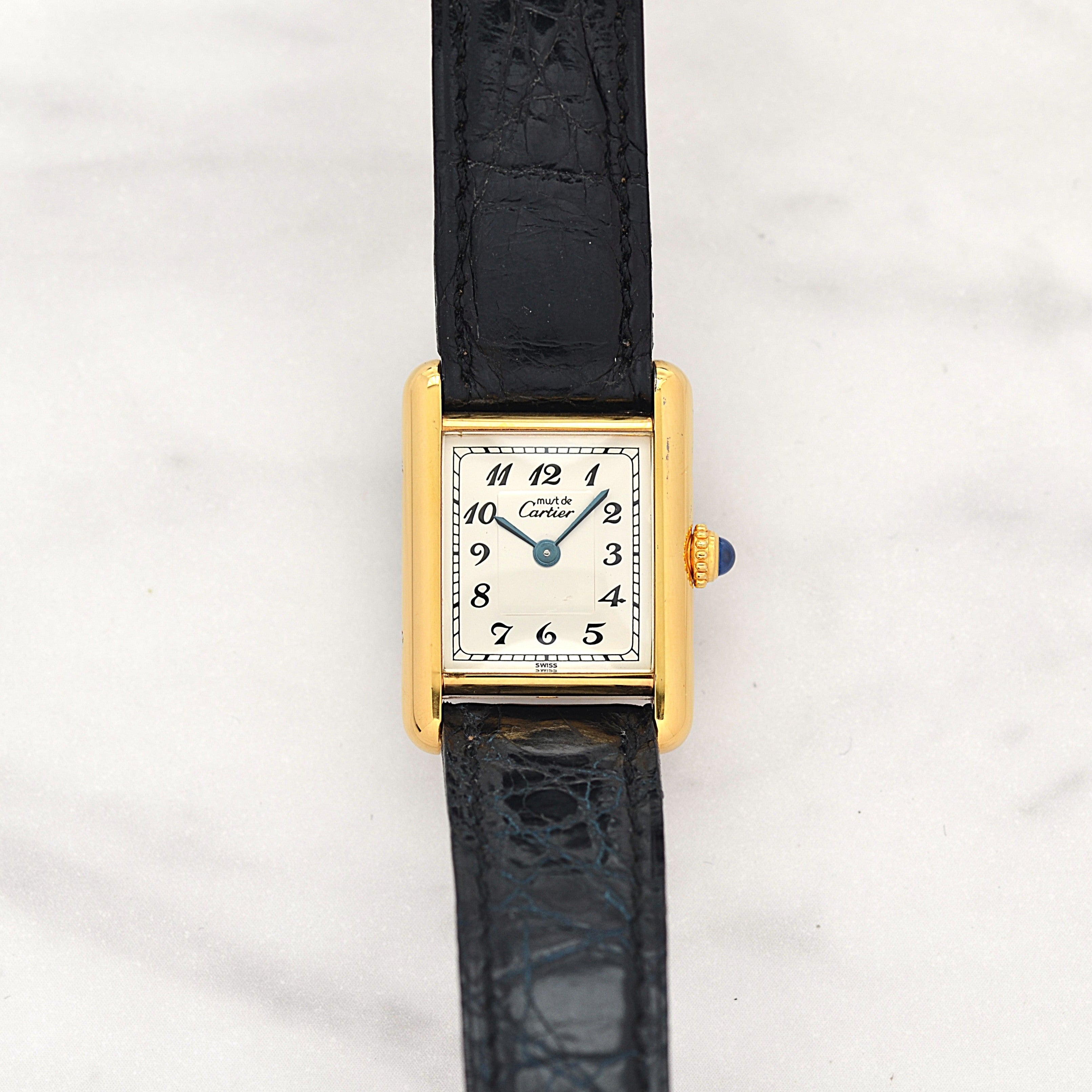 【Cartier】カルティエ マストタンク SM アラビア 純正Dバックル付き デッドストック