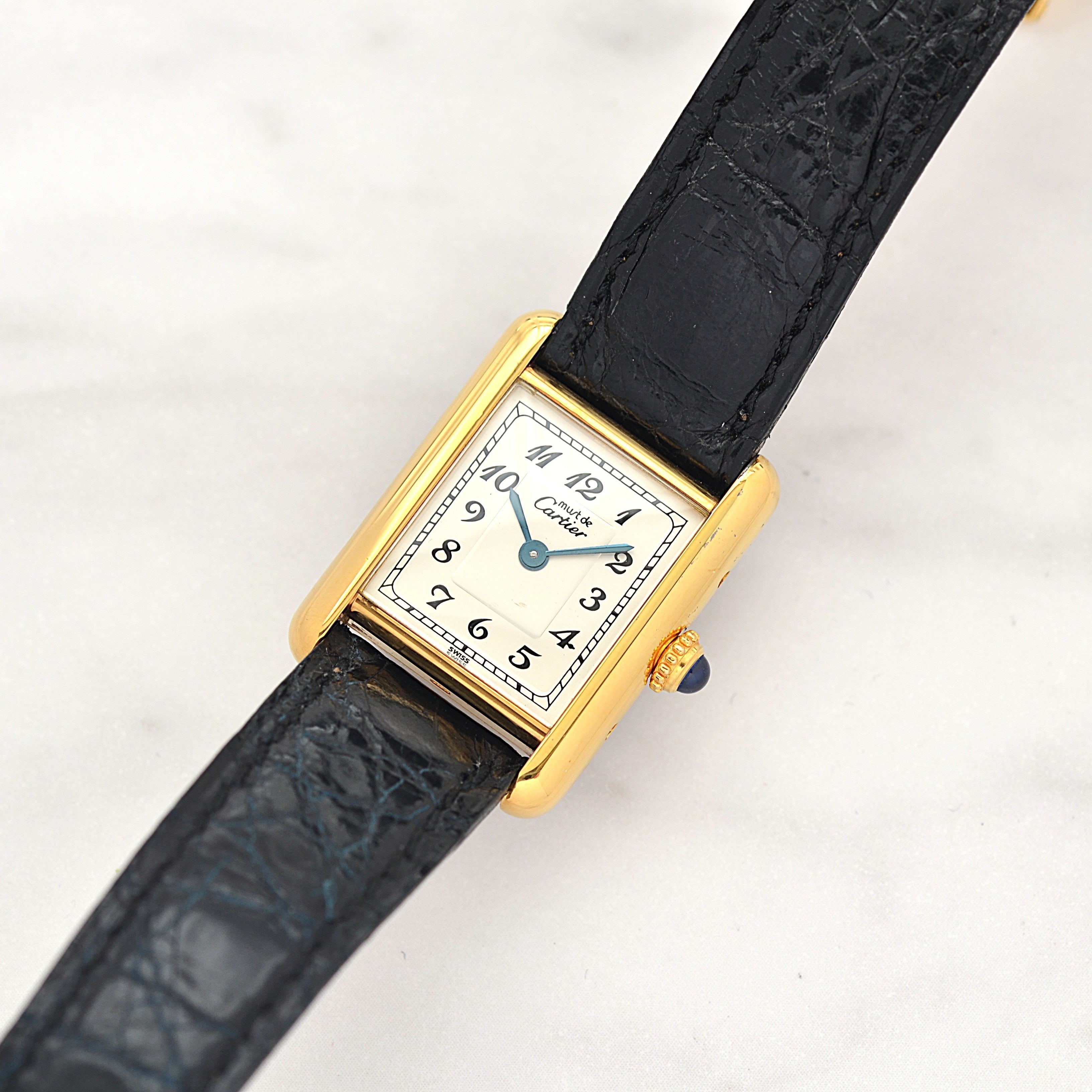【Cartier】カルティエ マストタンク SM アラビア 純正Dバックル付き デッドストック
