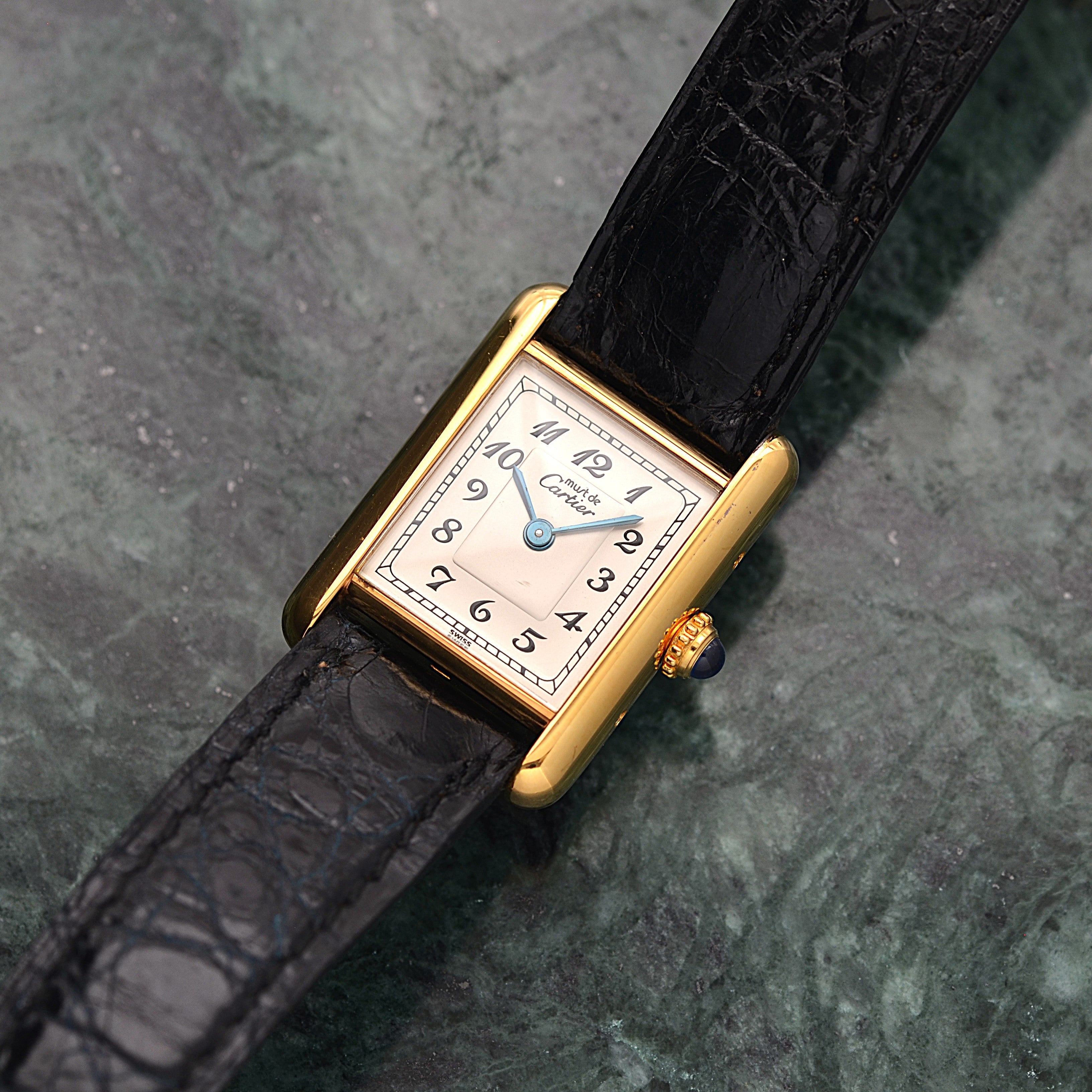 【Cartier】カルティエ マストタンク SM アラビア 純正Dバックル付き デッドストック