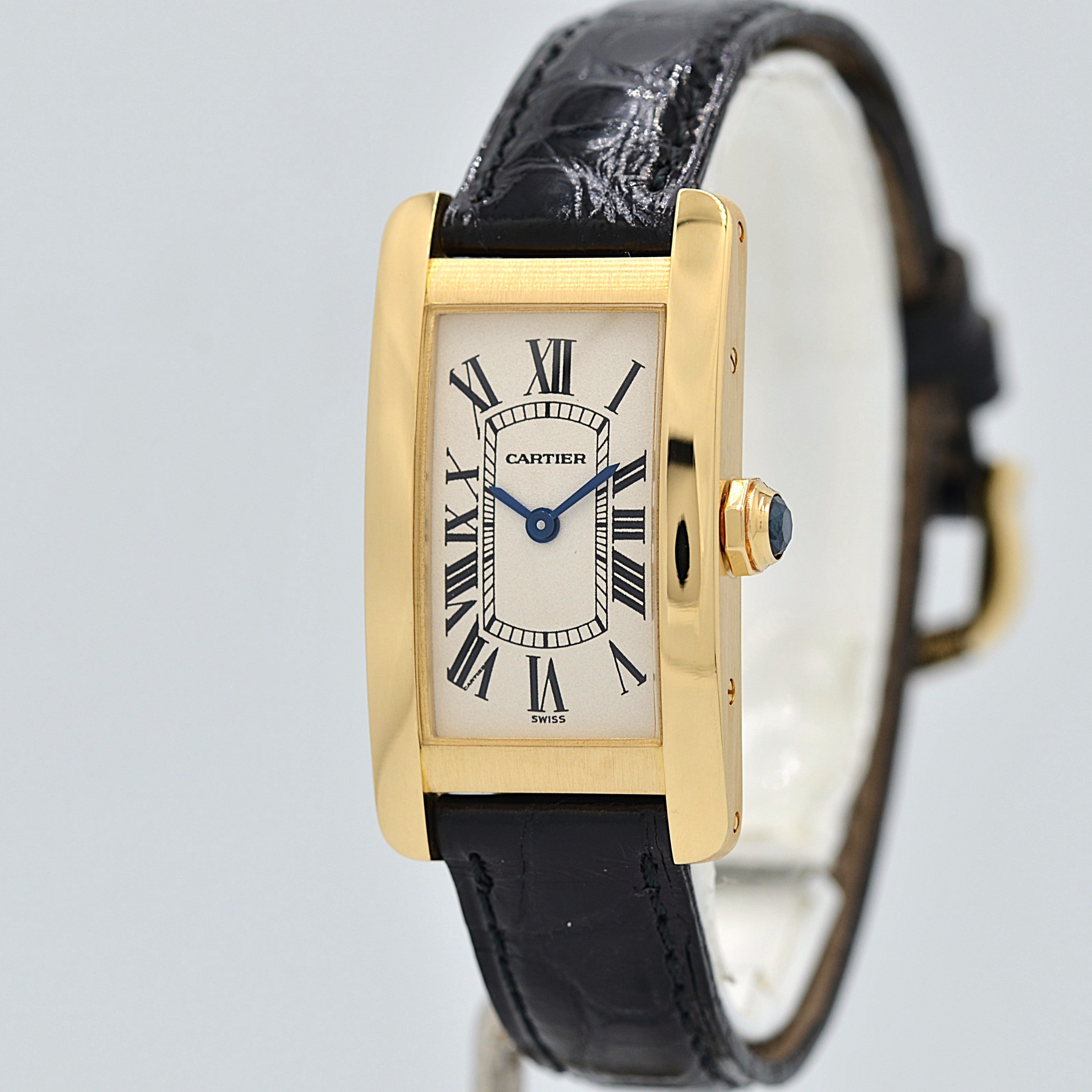 【Cartier】カルティエ タンクアメリカン SM 18KYG 付属品完備 デッドストック カルティエコンプリートサービス済み