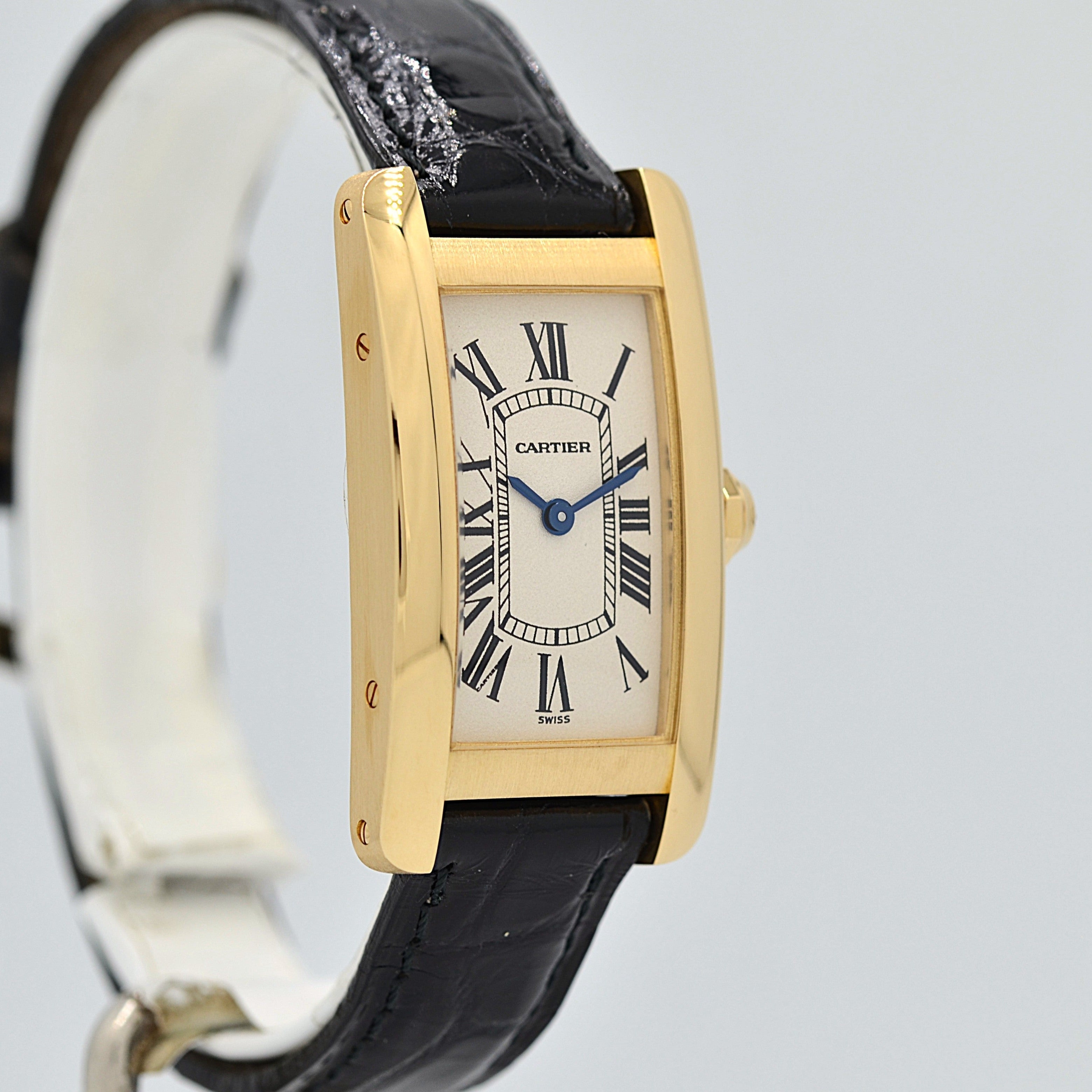 【Cartier】カルティエ タンクアメリカン SM 18KYG 付属品完備 デッドストック カルティエコンプリートサービス済み