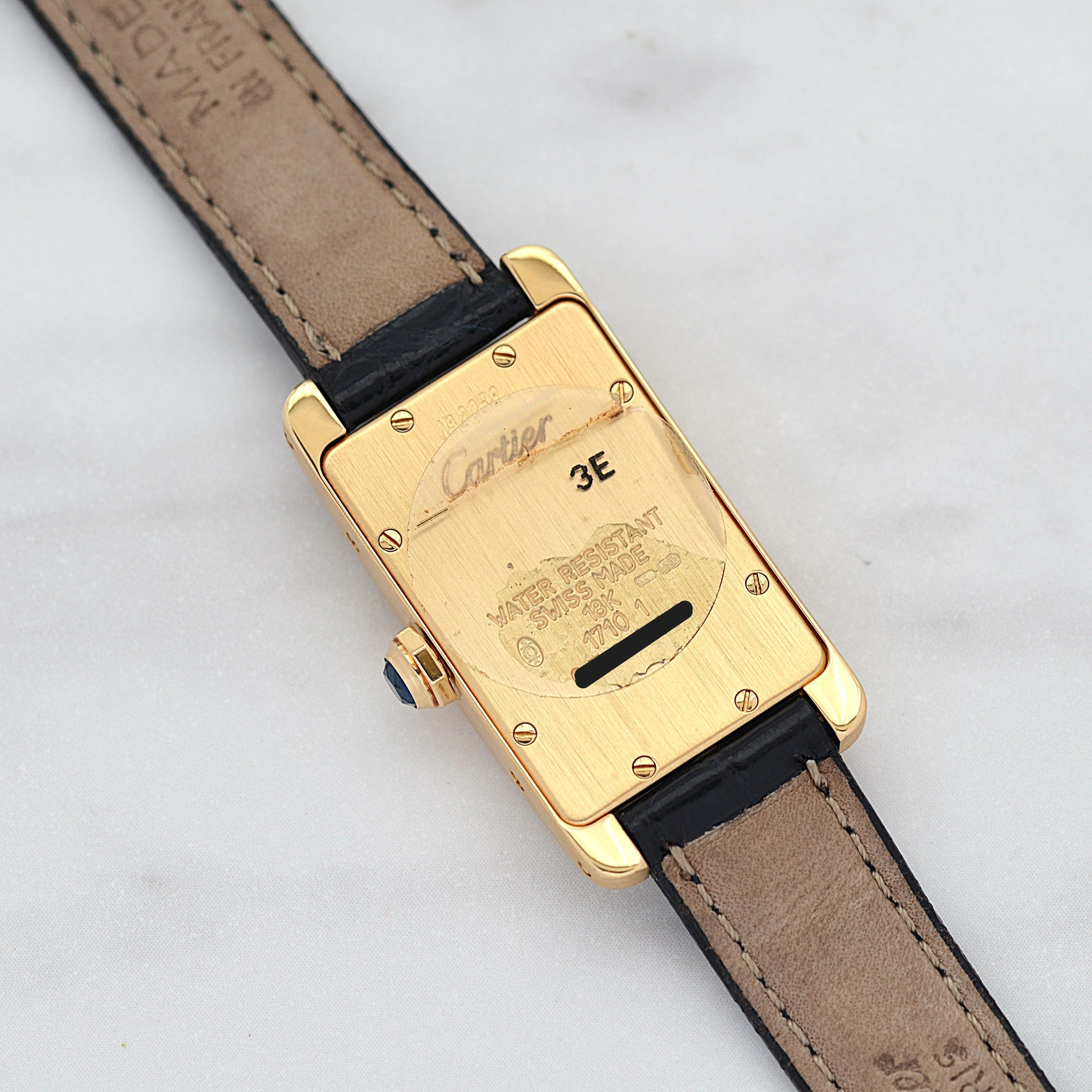 【Cartier】カルティエ タンクアメリカン SM 18KYG 付属品完備 デッドストック カルティエコンプリートサービス済み