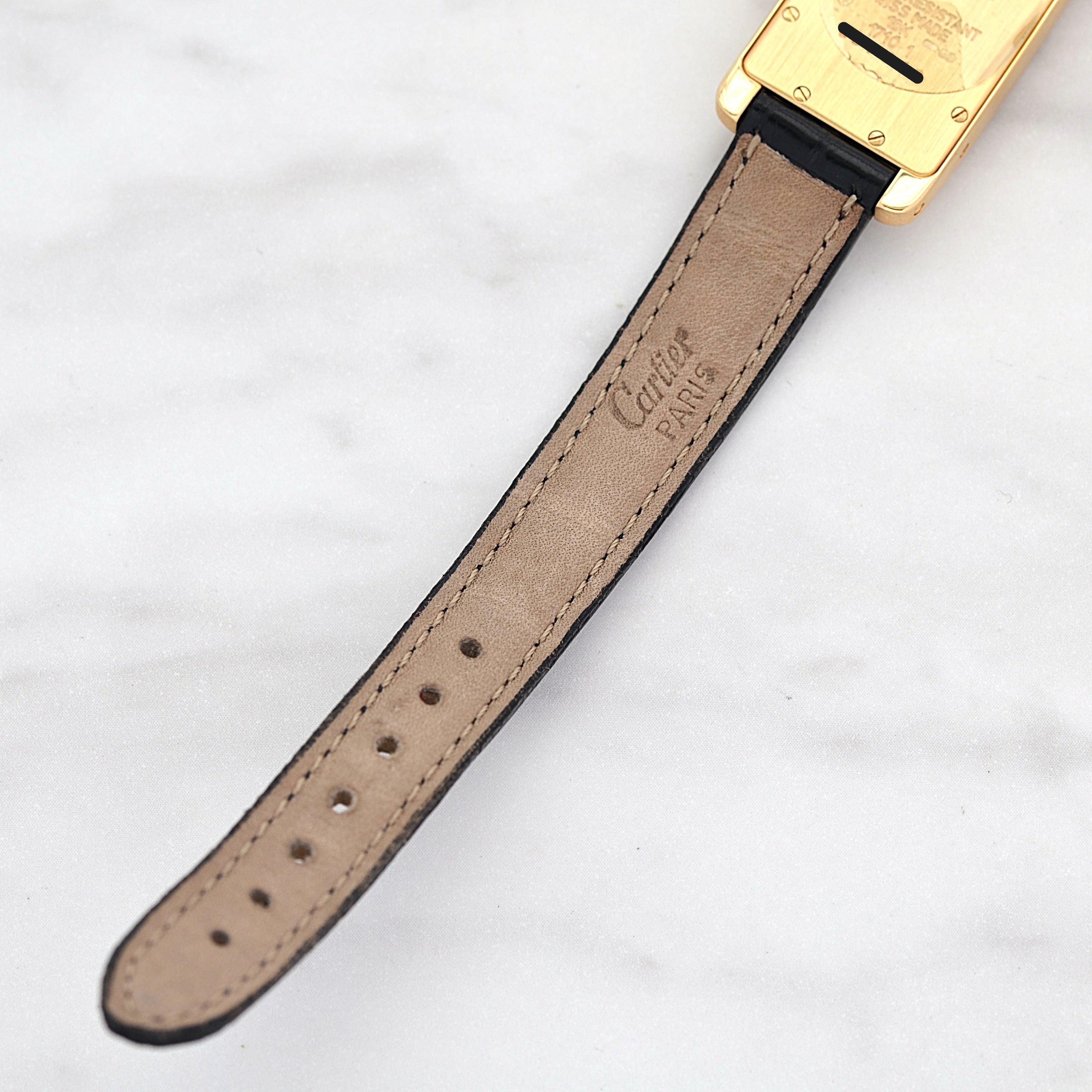 【Cartier】カルティエ タンクアメリカン SM 18KYG 付属品完備 デッドストック カルティエコンプリートサービス済み