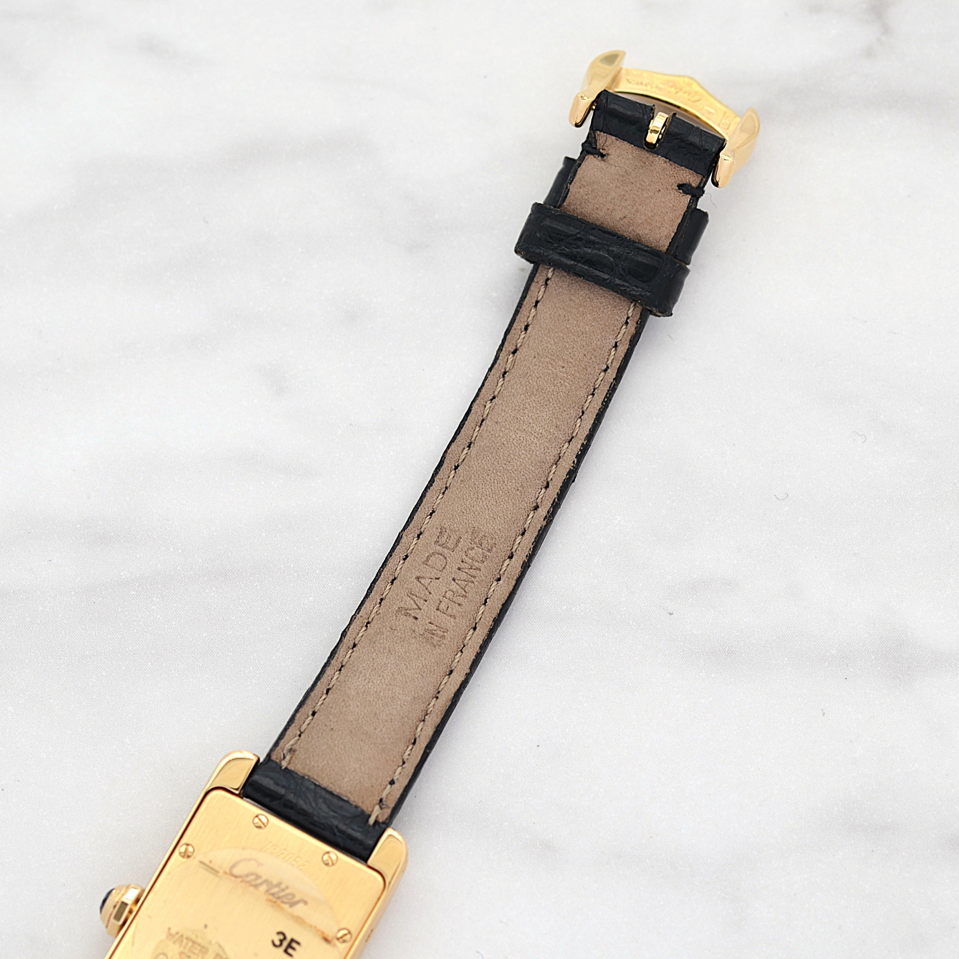 【Cartier】カルティエ タンクアメリカン SM 18KYG 付属品完備 デッドストック カルティエコンプリートサービス済み