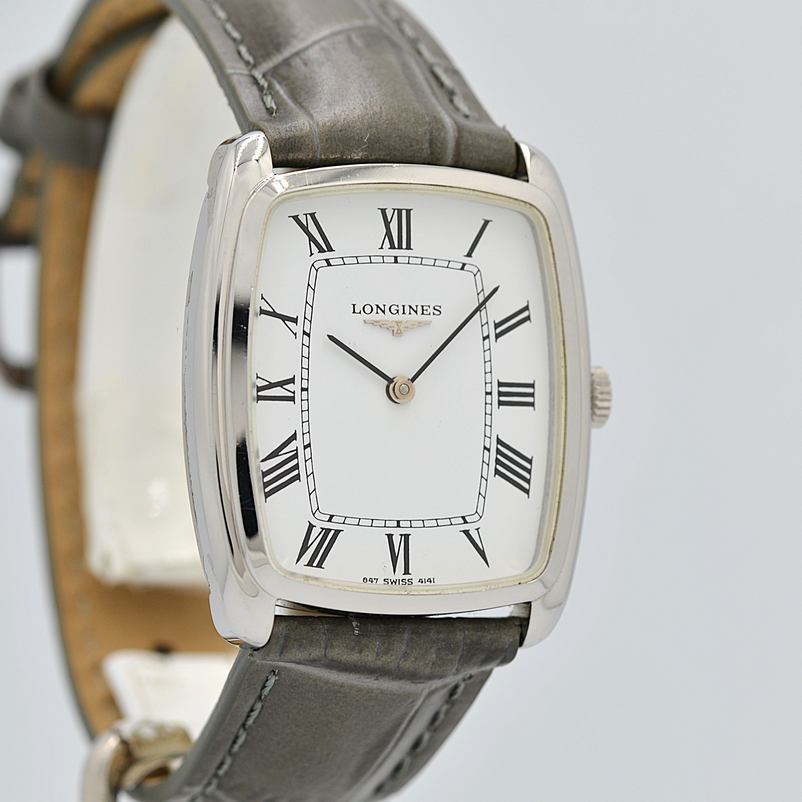 【LONGINES】ロンジン トノーモデル SS ホワイトローマ 847.4141 純正尾錠付き