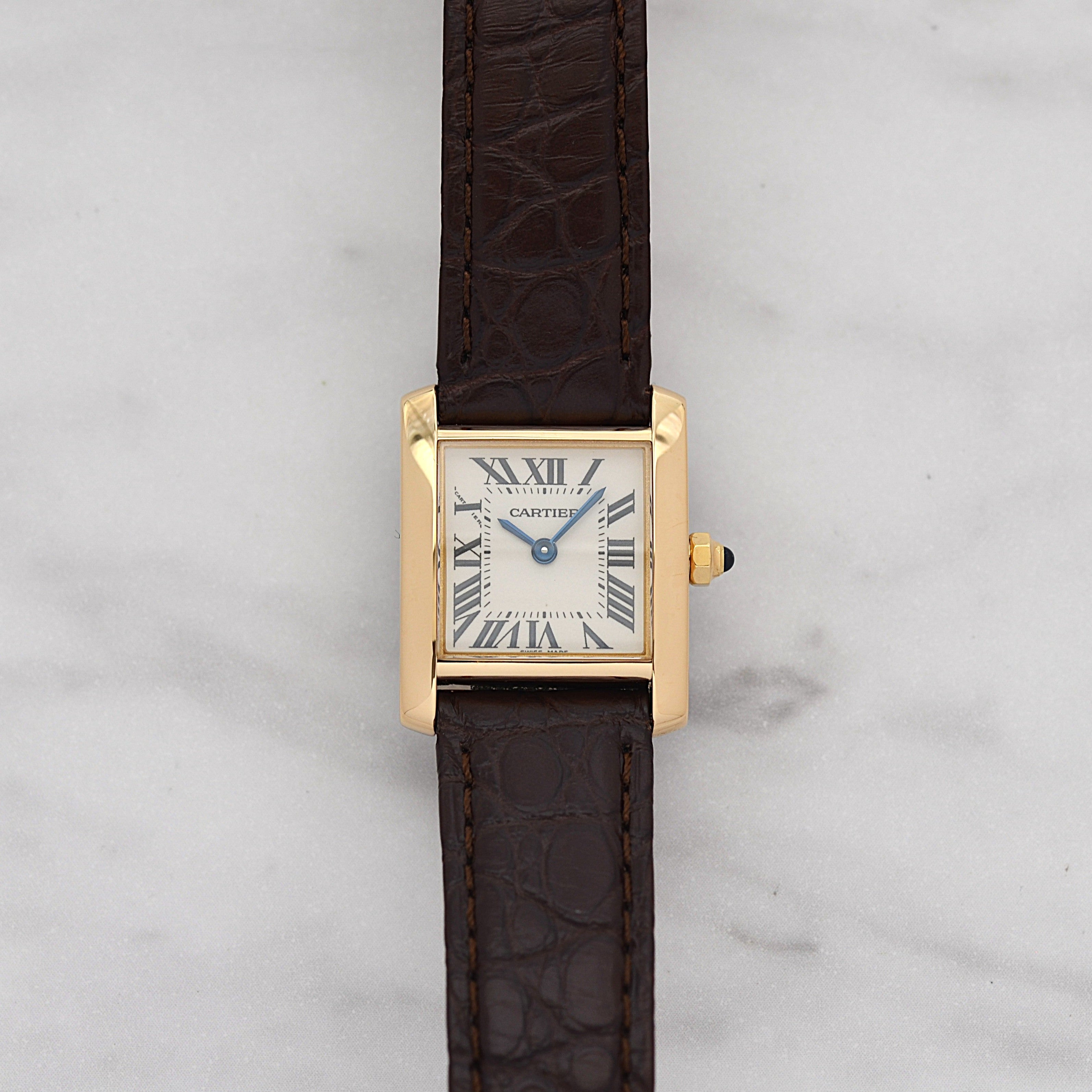【Cartier】カルティエ タンクフランセーズ SM 18KYG 付属品完備 カルティエコンプリートサービス済み