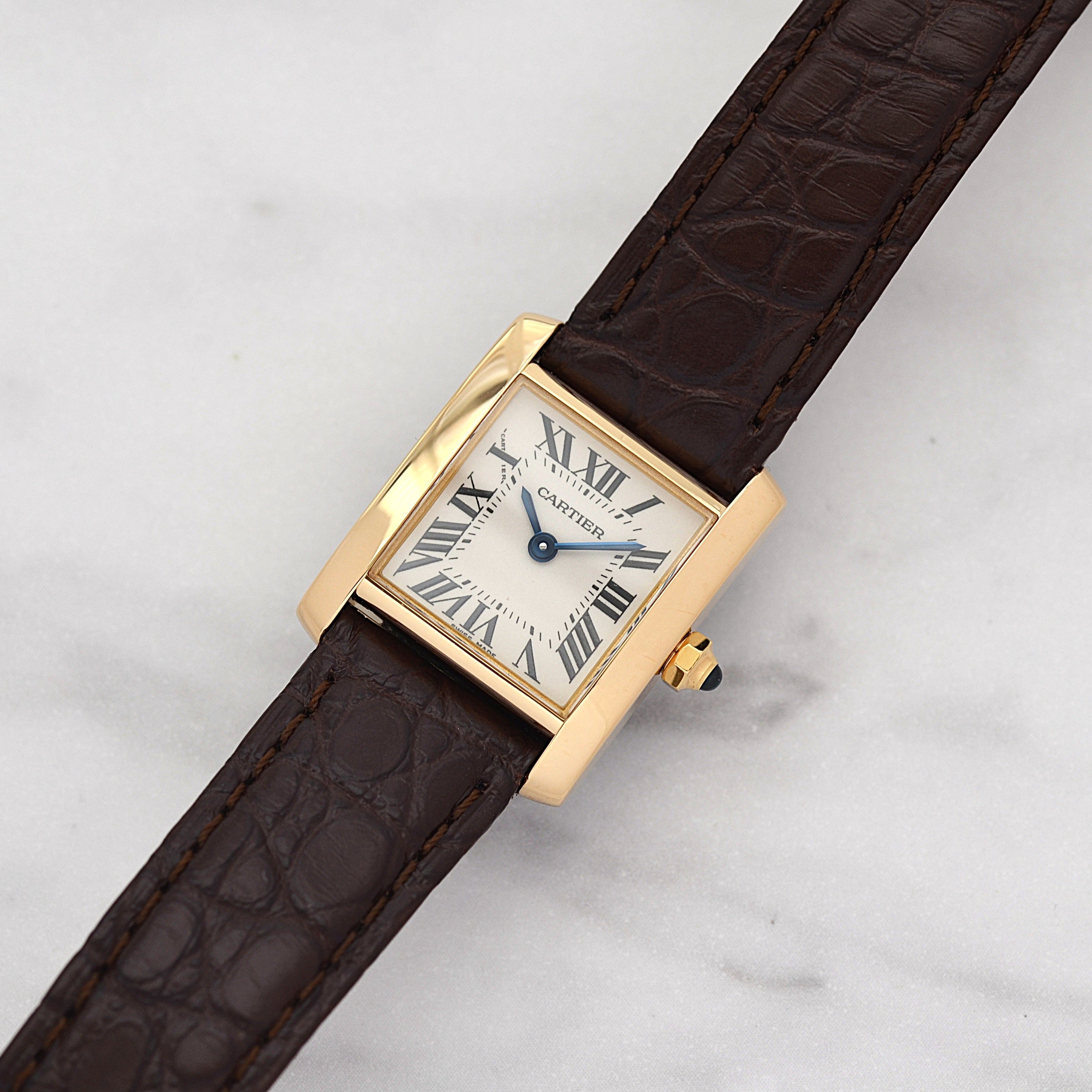 【Cartier】カルティエ タンクフランセーズ SM 18KYG 付属品完備 カルティエコンプリートサービス済み