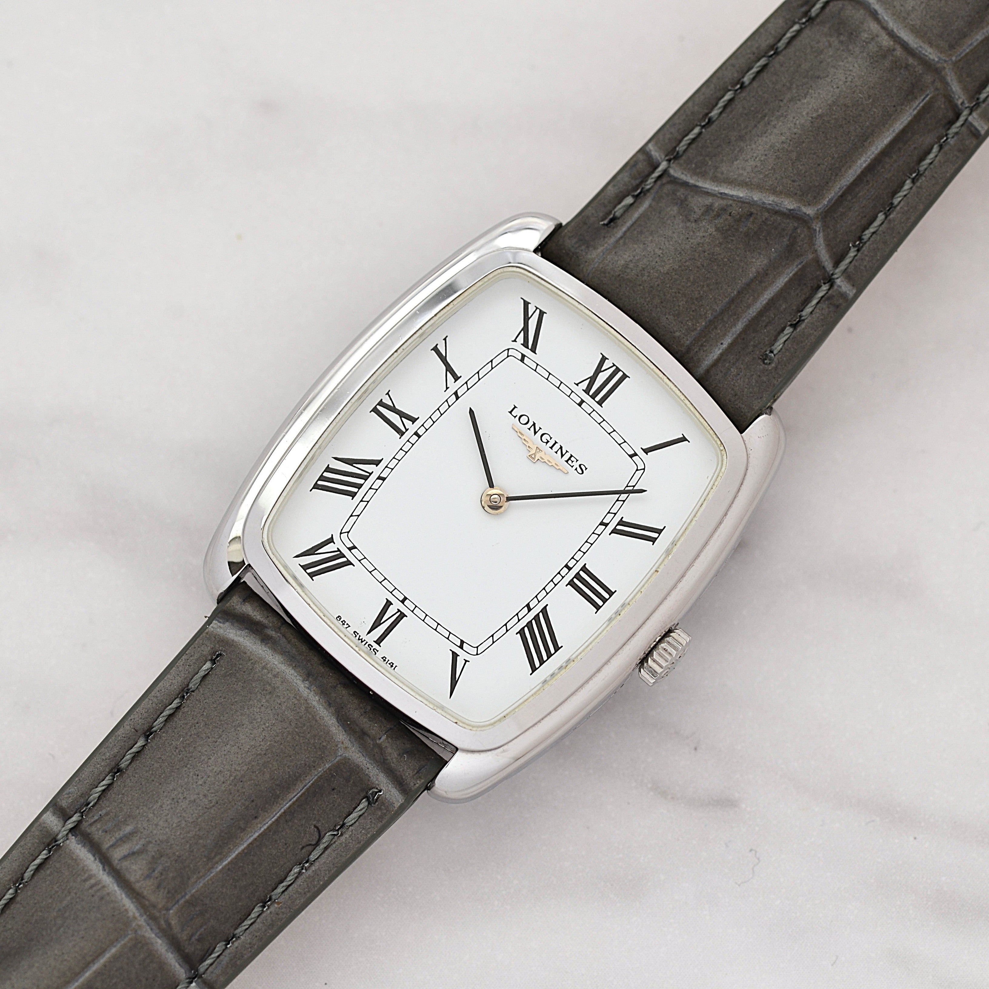 【LONGINES】ロンジン トノーモデル SS ホワイトローマ 847.4141 純正尾錠付き