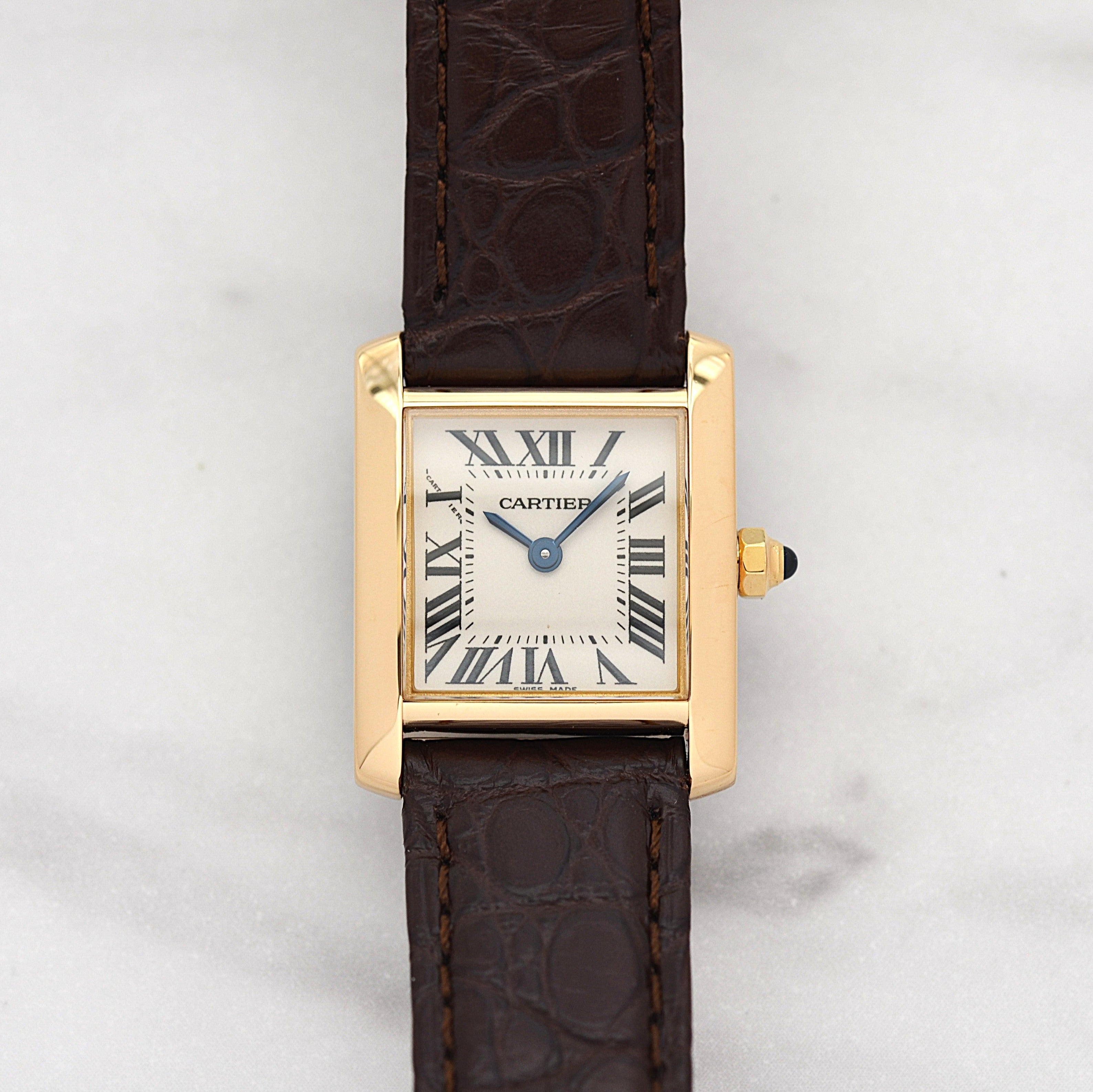 【Cartier】カルティエ タンクフランセーズ SM 18KYG 付属品完備 カルティエコンプリートサービス済み