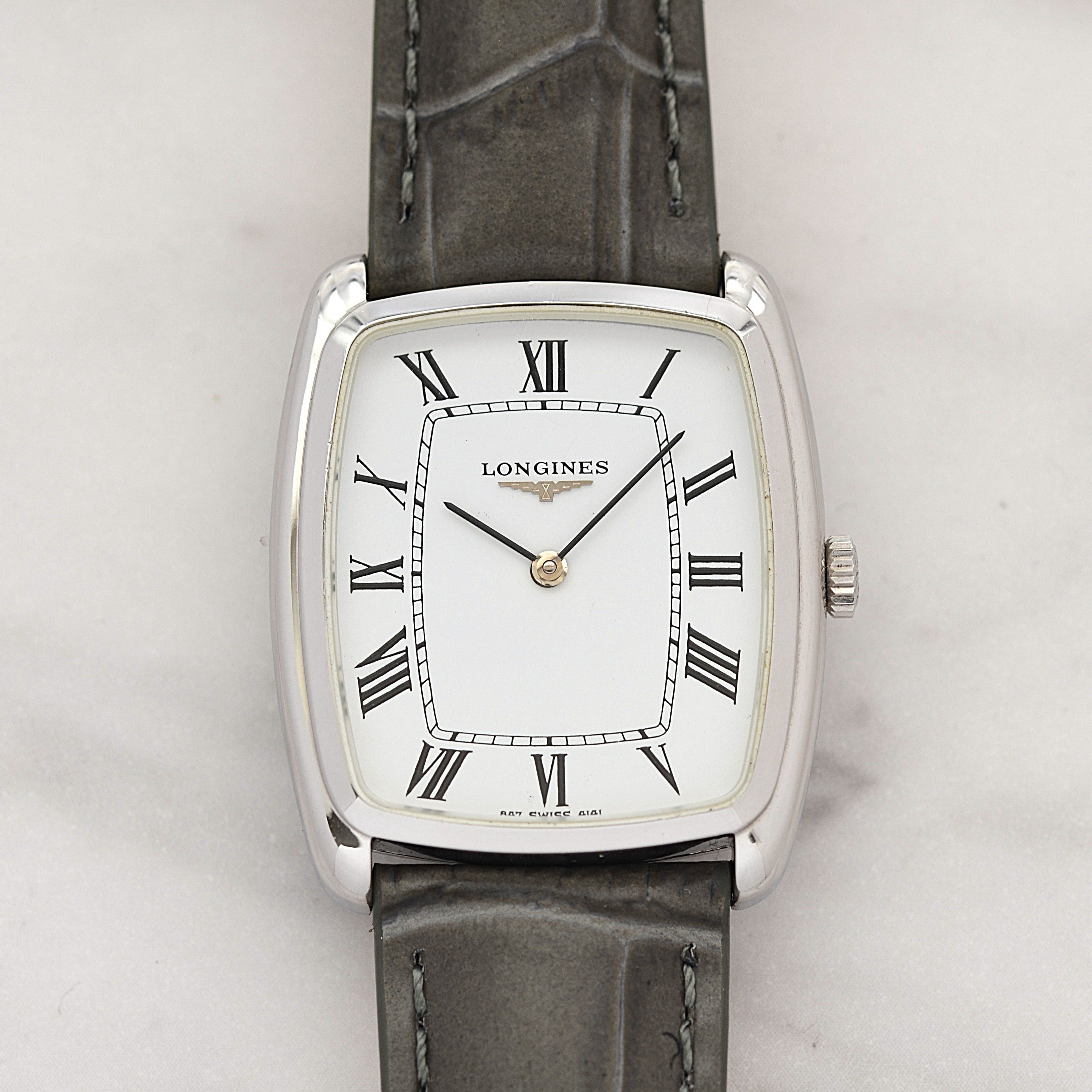 【LONGINES】ロンジン トノーモデル SS ホワイトローマ 847.4141 純正尾錠付き