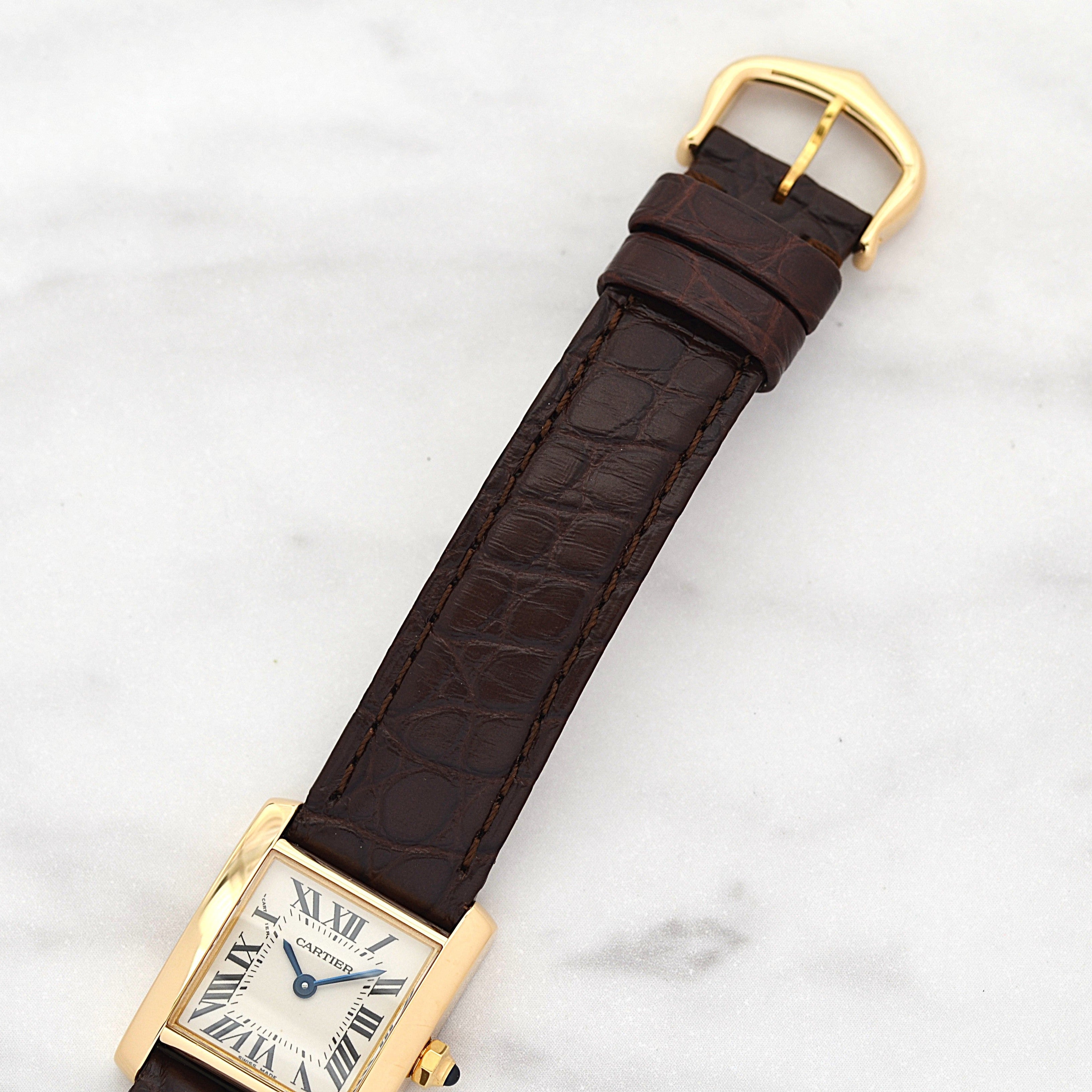【Cartier】カルティエ タンクフランセーズ SM 18KYG 付属品完備 カルティエコンプリートサービス済み
