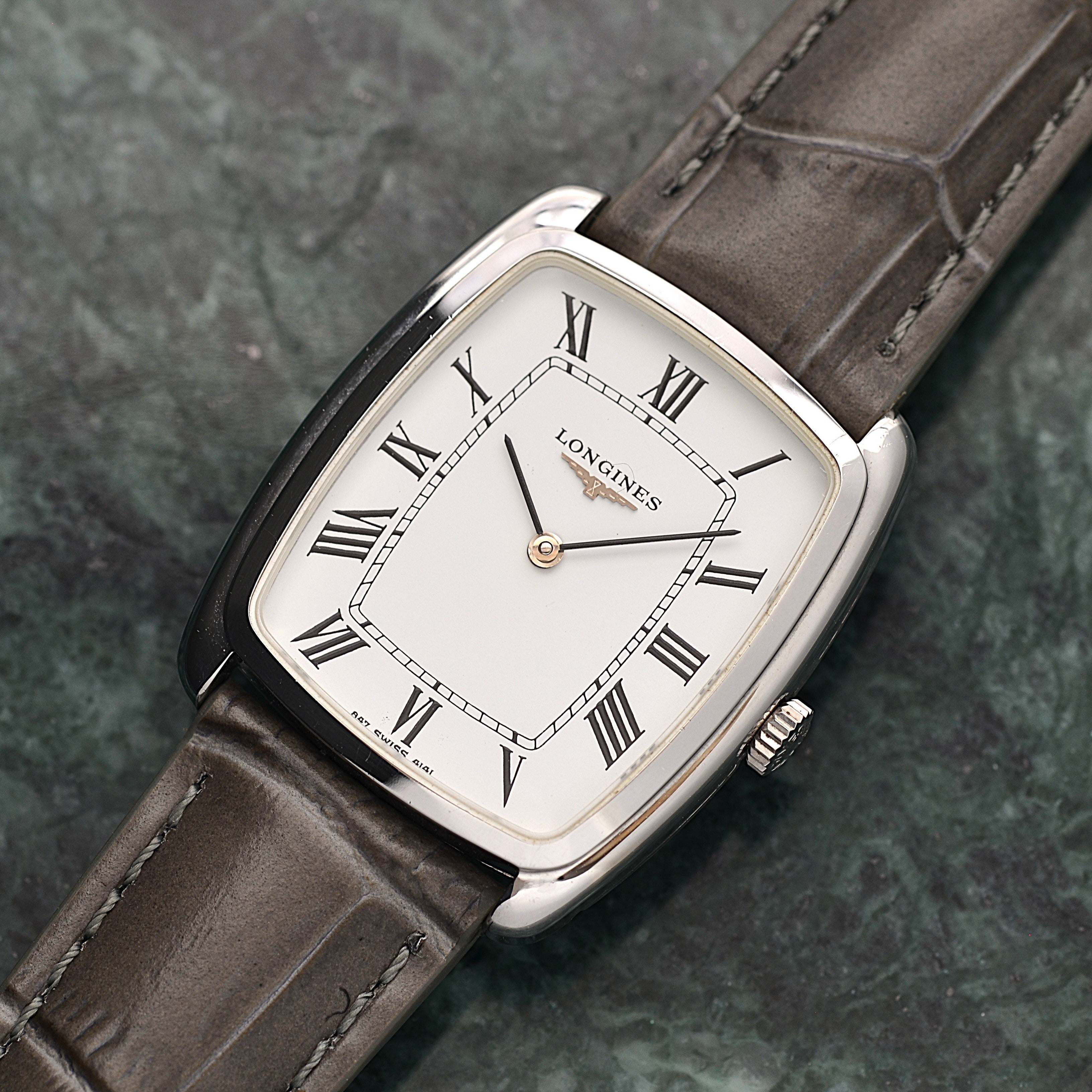 【LONGINES】ロンジン トノーモデル SS ホワイトローマ 847.4141 純正尾錠付き