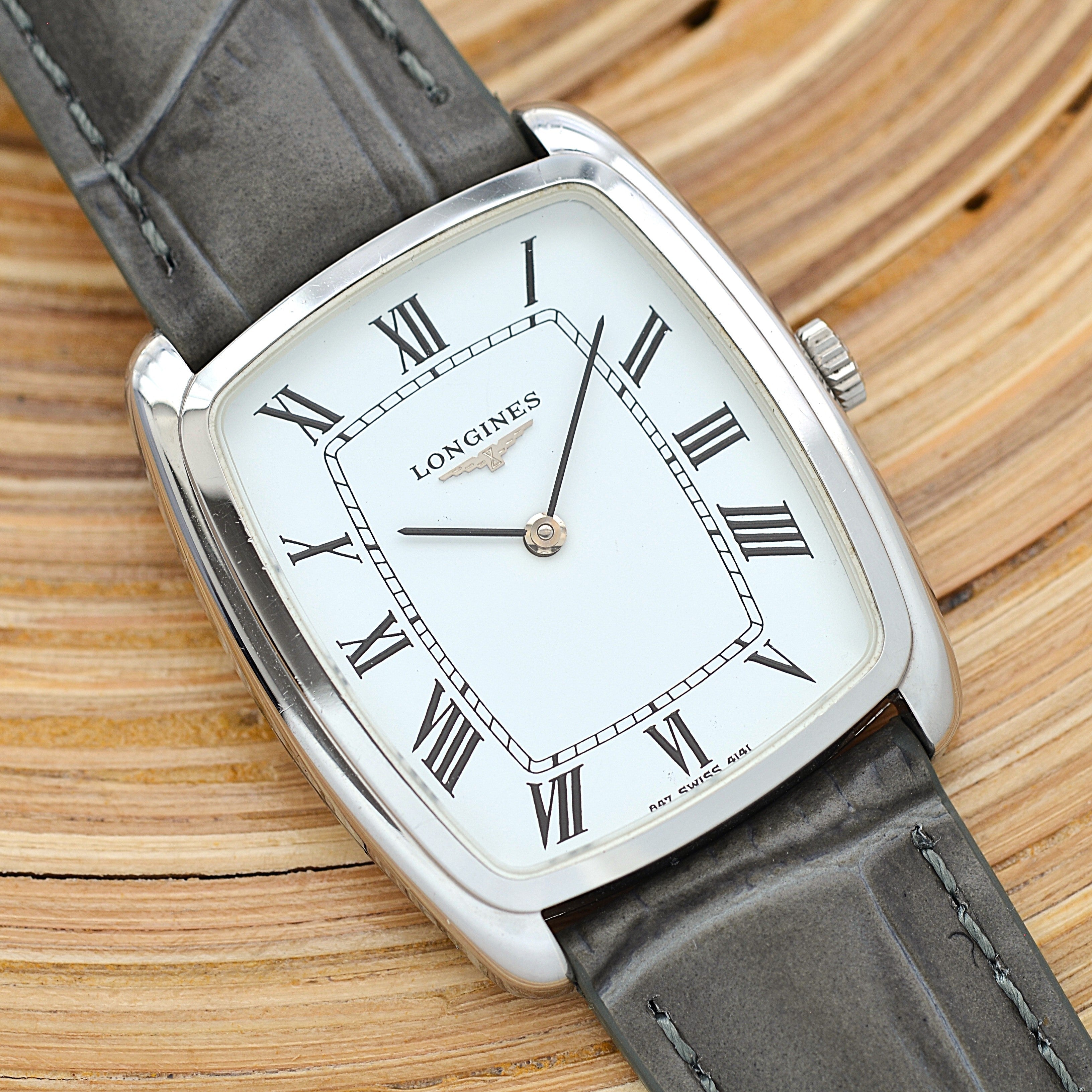 【LONGINES】ロンジン トノーモデル SS ホワイトローマ 847.4141 純正尾錠付き