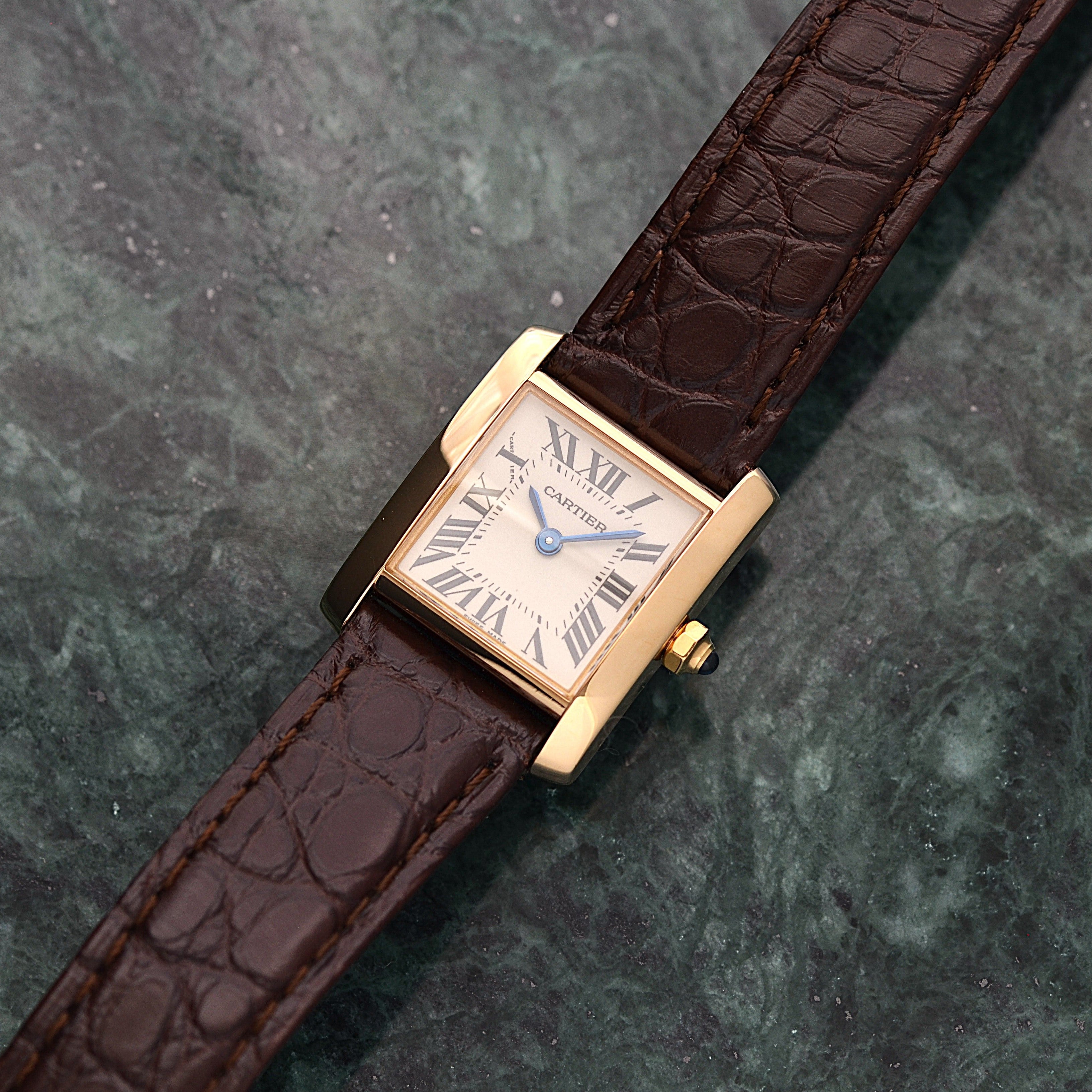 【Cartier】カルティエ タンクフランセーズ SM 18KYG 付属品完備 カルティエコンプリートサービス済み