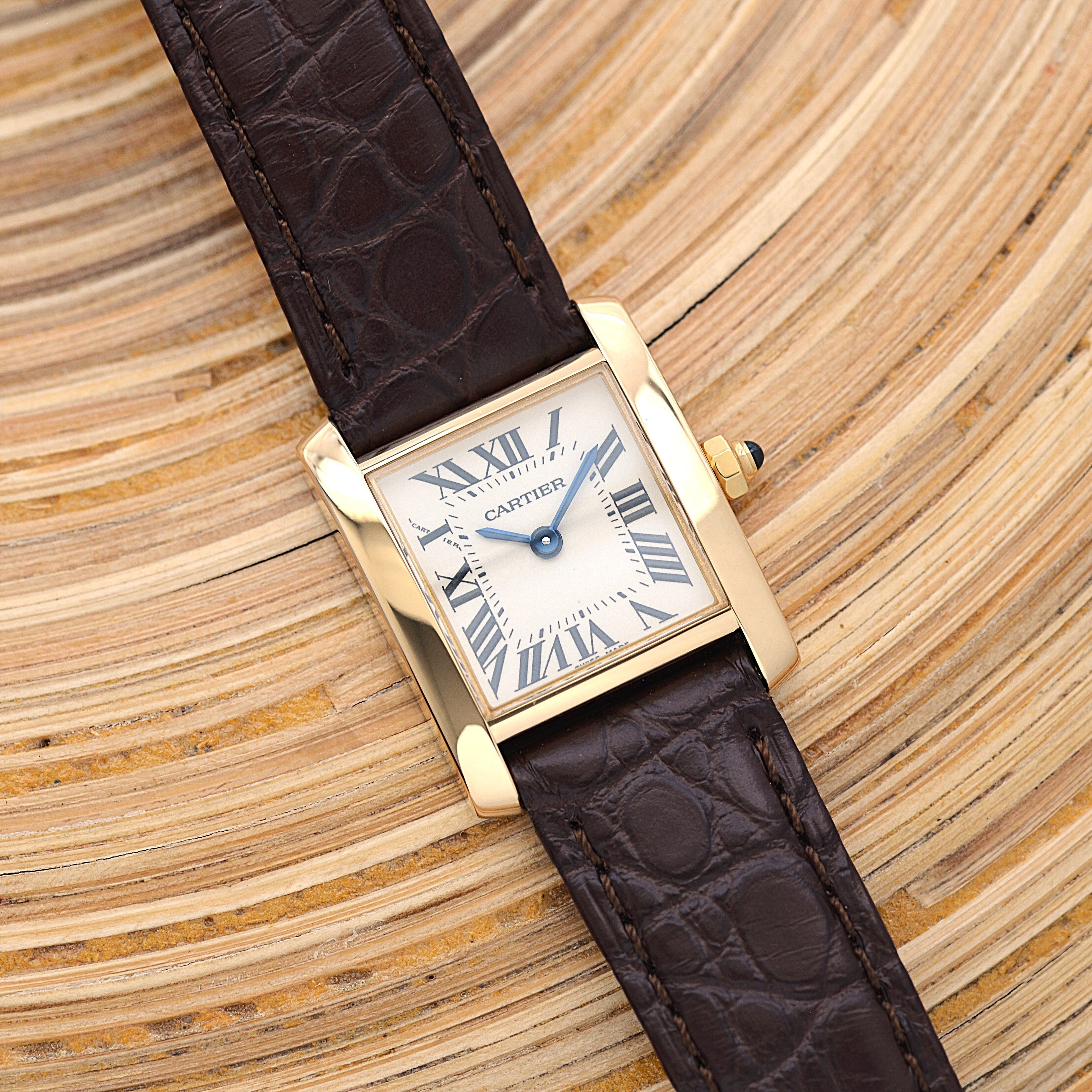 【Cartier】カルティエ タンクフランセーズ SM 18KYG 付属品完備 カルティエコンプリートサービス済み