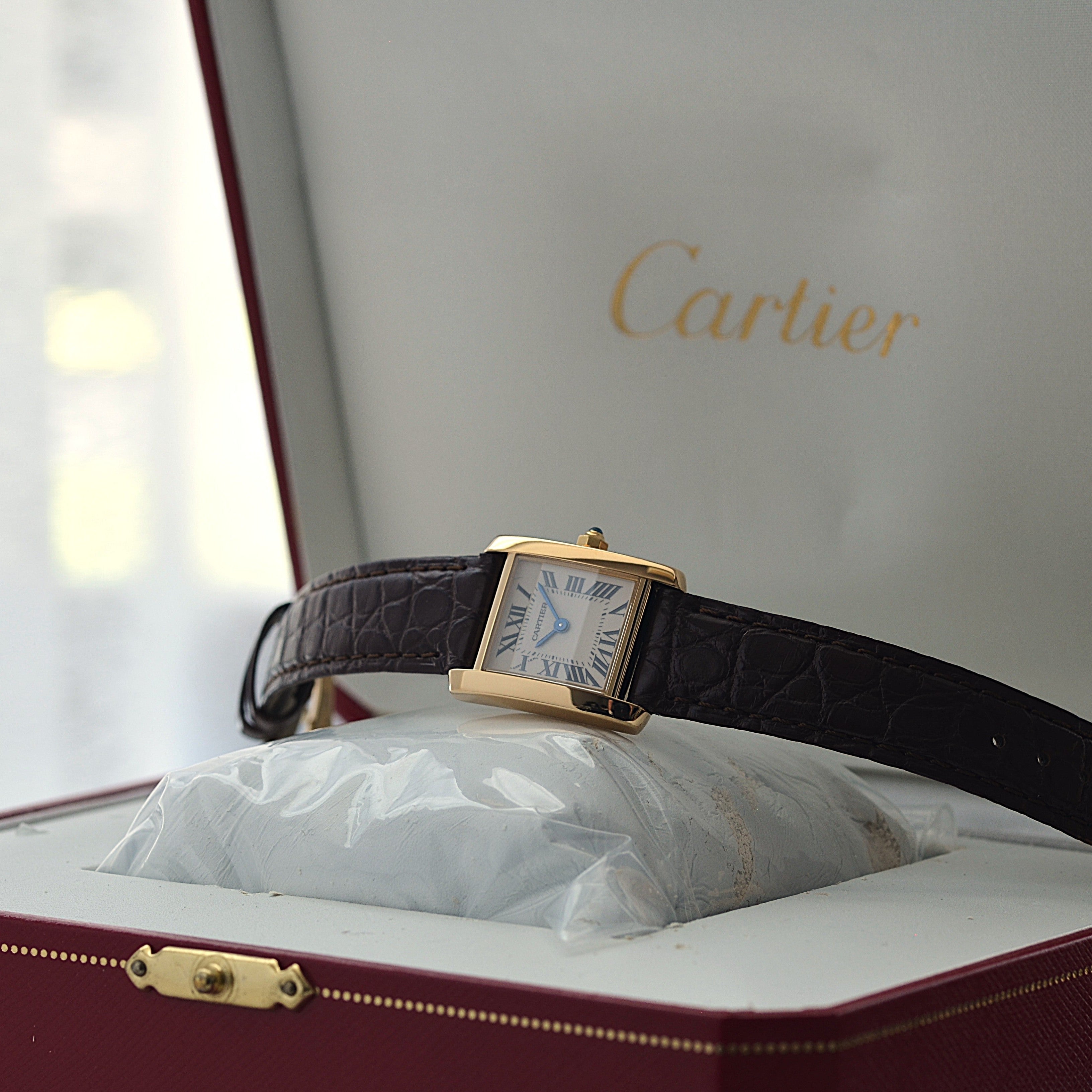【Cartier】カルティエ タンクフランセーズ SM 18KYG 付属品完備 カルティエコンプリートサービス済み
