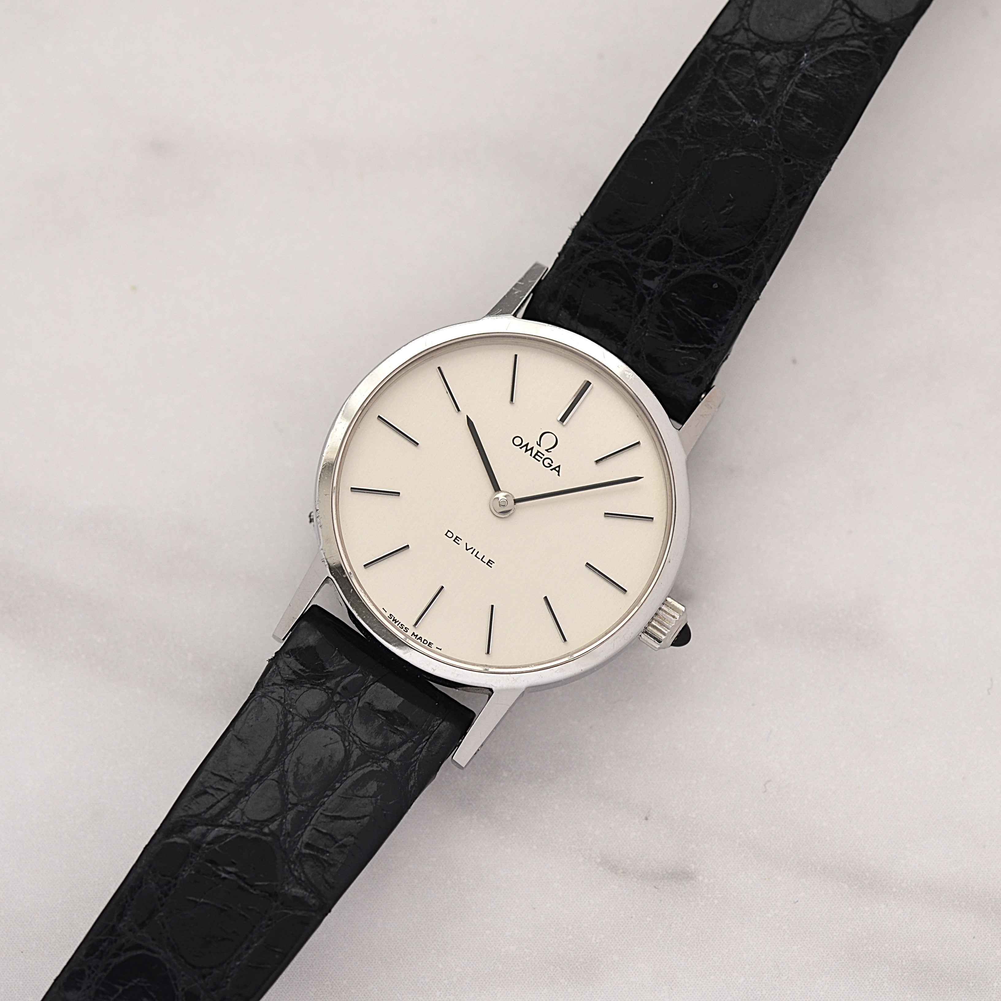 【OMEGA】オメガ デヴィル SS ラウンド Silver 純正尾錠付き デッドストック