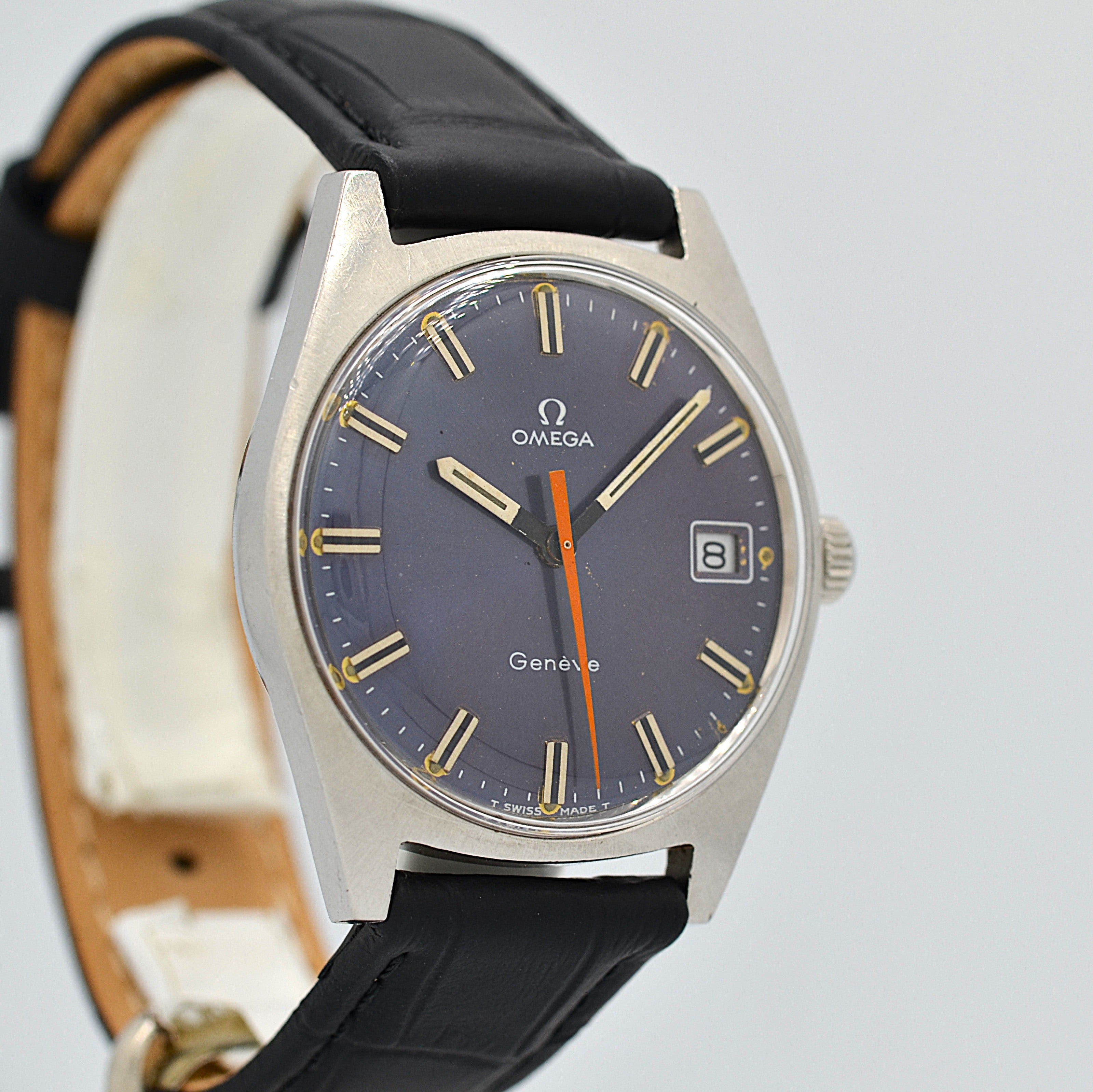 【OMEGA】オメガ ジュネーヴデイト SS Navy dial 純正尾錠付き