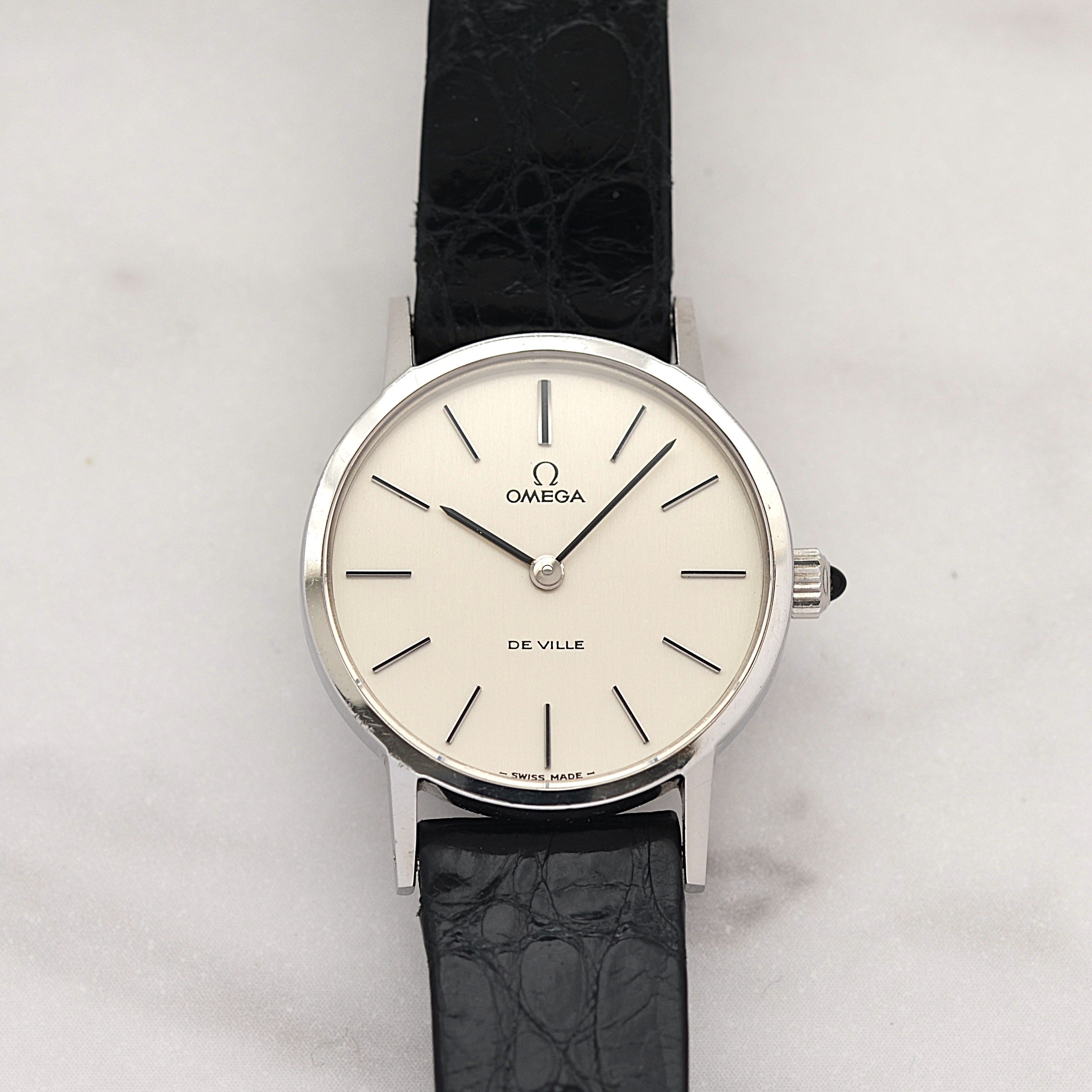 【OMEGA】オメガ デヴィル SS ラウンド Silver 純正尾錠付き デッドストック